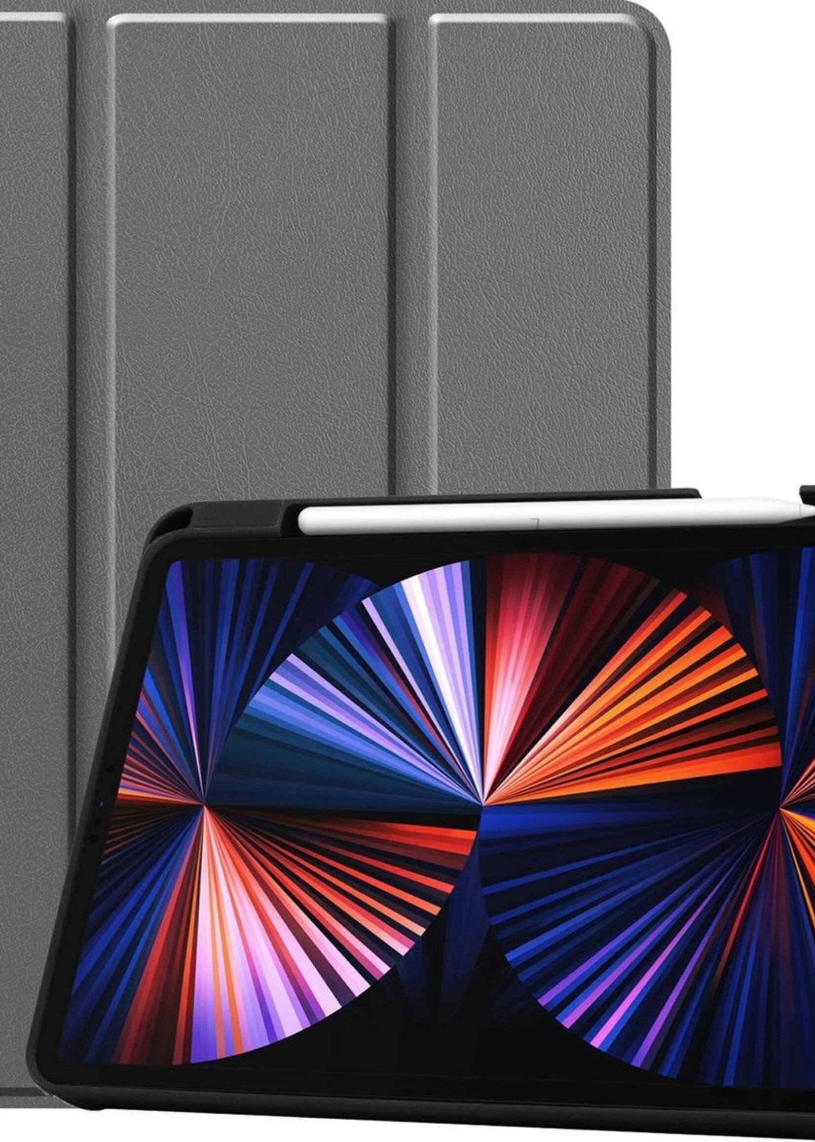 LUQ Hoes Geschikt voor iPad Pro 2021 (11 inch) Hoes Luxe Hoesje Case Met Uitsparing Geschikt voor Apple Pencil - Hoesje Geschikt voor iPad Pro 11 inch (2021) Hoes Cover - Grijs