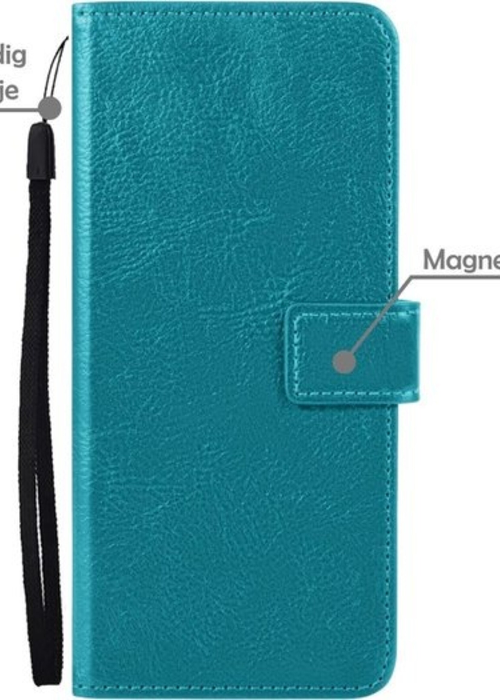 LUQ Hoesje Geschikt voor Samsung A32 4G Hoesje Book Case Hoes Wallet Cover Met 2x Screenprotector - Hoes Geschikt voor Samsung Galaxy A32 4G Hoesje Bookcase Hoes - Turquoise