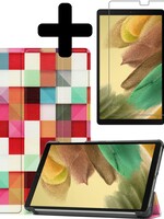 LUQ LUQ Samsung Galaxy Tab A7 Lite Hoesje Met Screenprotector - Blocks