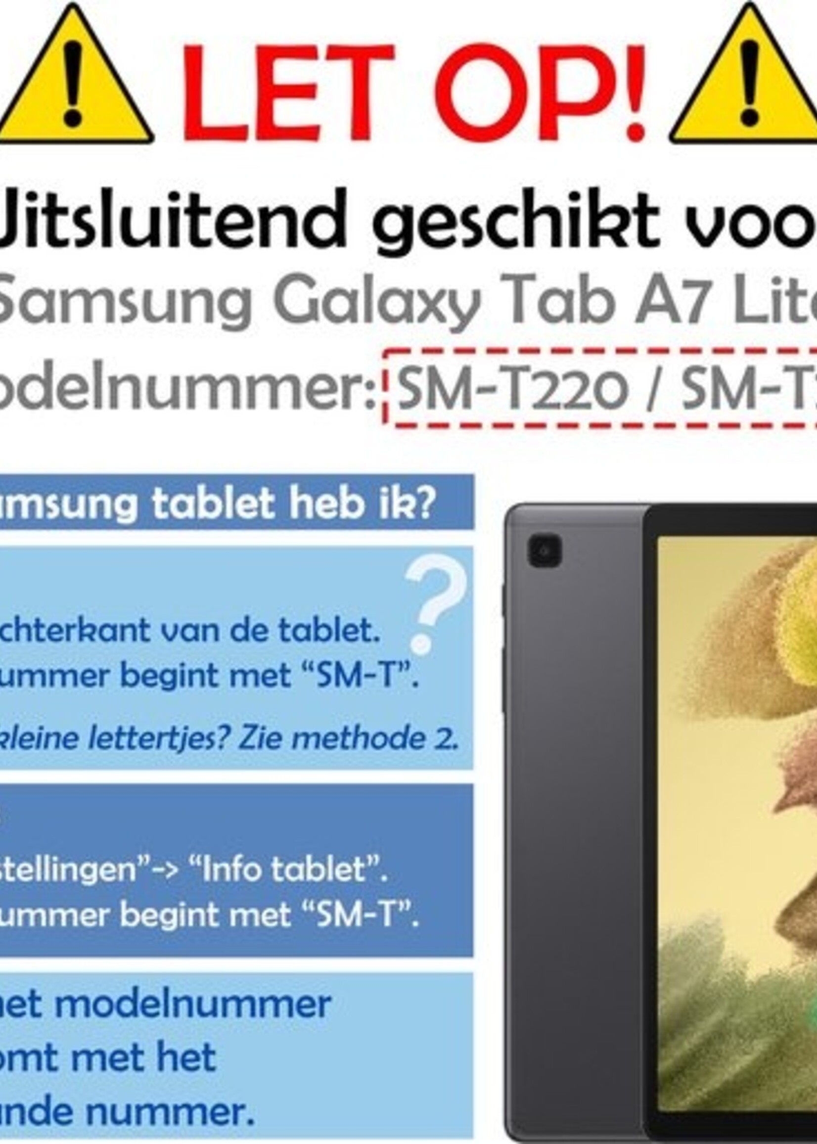 LUQ Hoes Geschikt voor Samsung Galaxy Tab A7 Lite Hoes Luxe Hoesje Book Case Met Screenprotector - Hoesje Geschikt voor Samsung Tab A7 Lite Hoes Cover - Eiffeltoren