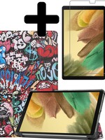 LUQ LUQ Samsung Galaxy Tab A7 Lite Hoesje Met Screenprotector - Graffity