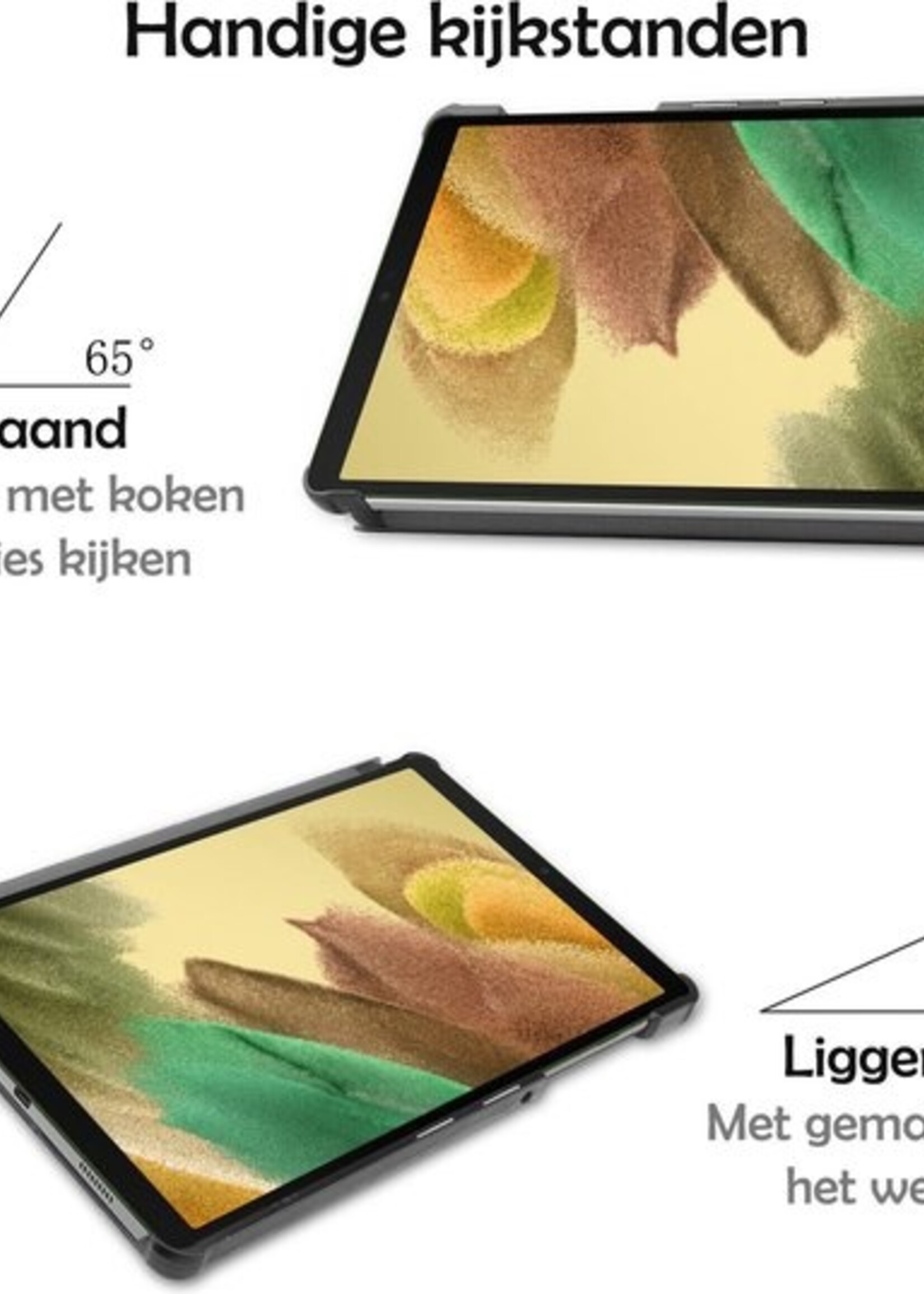 LUQ Hoes Geschikt voor Samsung Galaxy Tab A7 Lite Hoes Luxe Hoesje Book Case Met Screenprotector - Hoesje Geschikt voor Samsung Tab A7 Lite Hoes Cover - Graffity