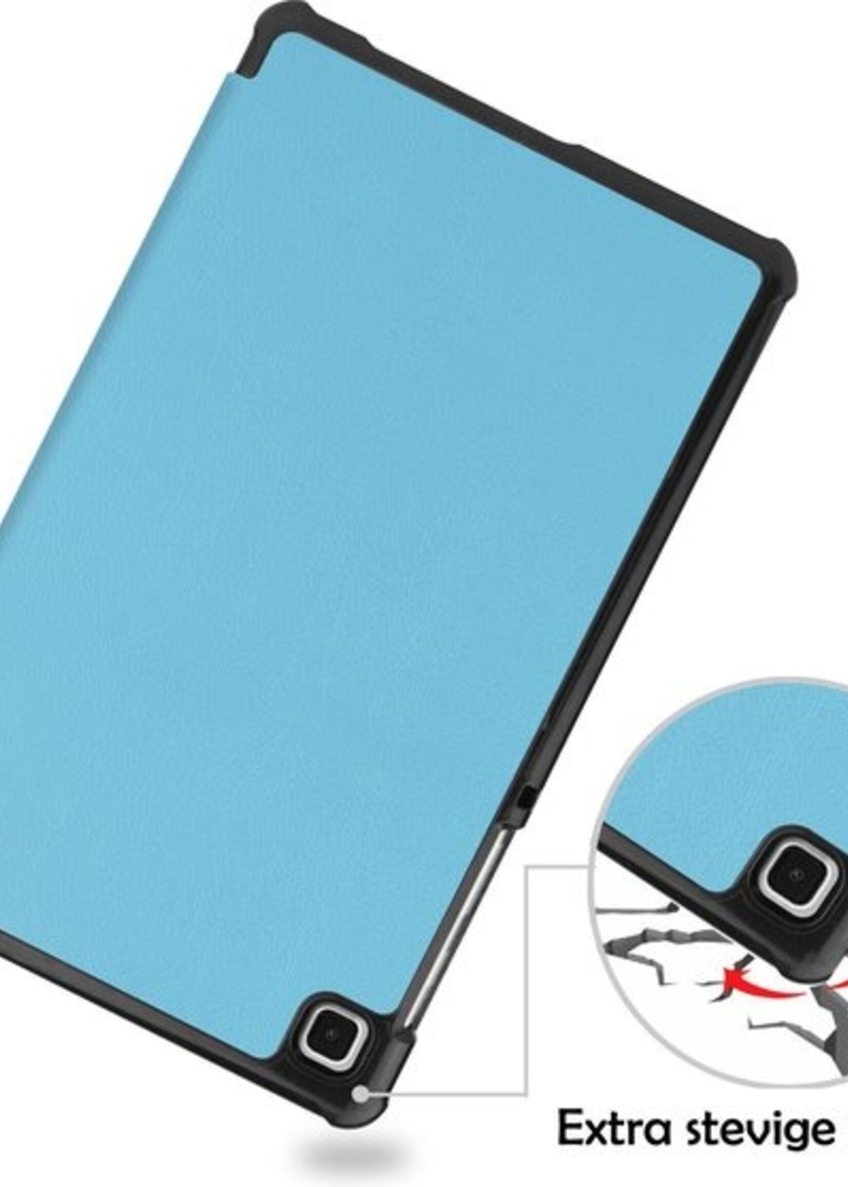 LUQ Hoes Geschikt voor Samsung Galaxy Tab A7 Lite Hoes Luxe Hoesje Book Case Met Screenprotector - Hoesje Geschikt voor Samsung Tab A7 Lite Hoes Cover - Lichtblauw