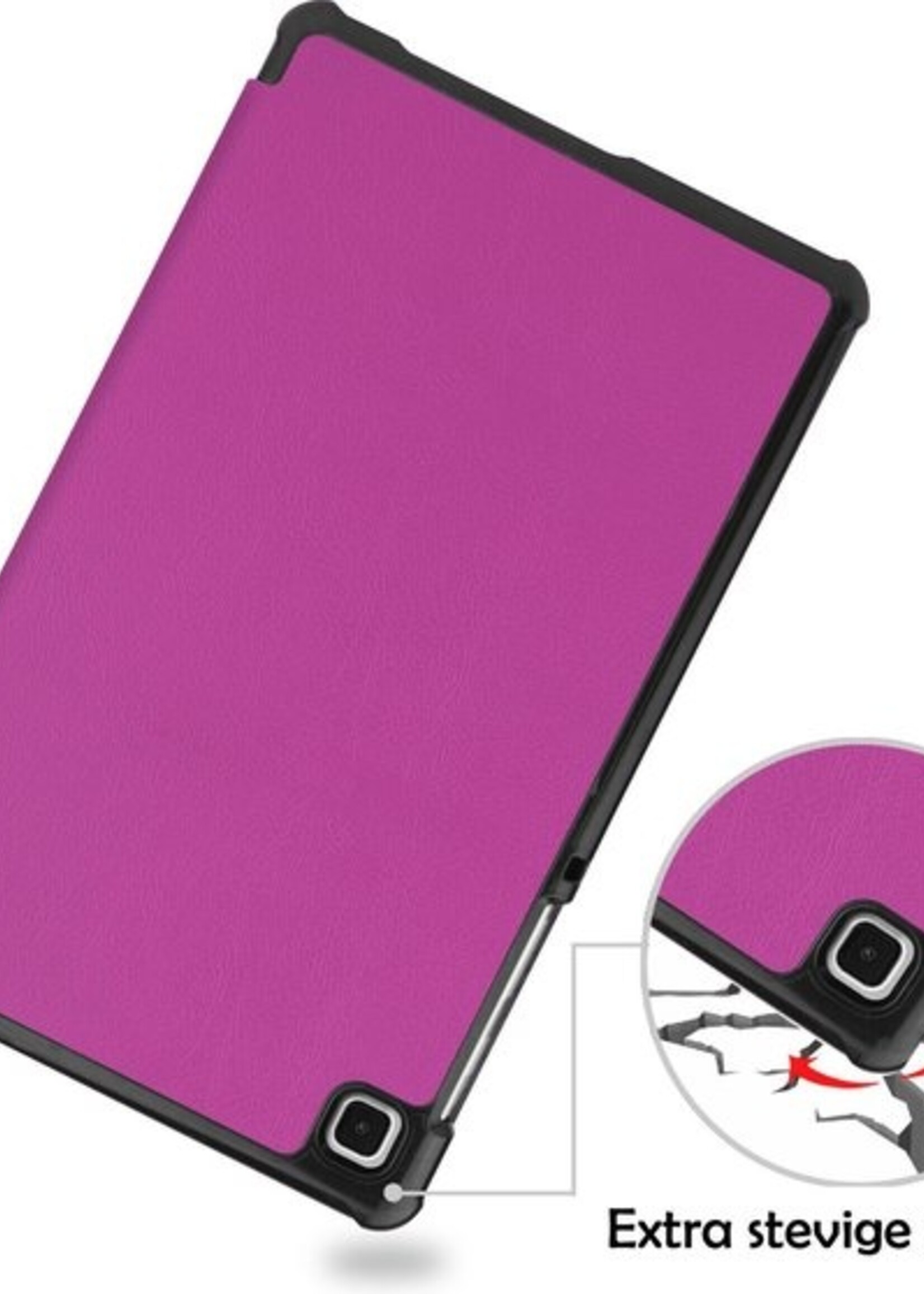 LUQ Hoes Geschikt voor Samsung Galaxy Tab A7 Lite Hoes Luxe Hoesje Book Case Met Screenprotector - Hoesje Geschikt voor Samsung Tab A7 Lite Hoes Cover - Paars