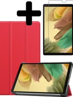 LUQ LUQ Samsung Galaxy Tab A7 Lite Hoesje Met Screenprotector - Rood