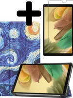 LUQ LUQ Samsung Galaxy Tab A7 Lite Hoesje Met Screenprotector - Sterrenhemel