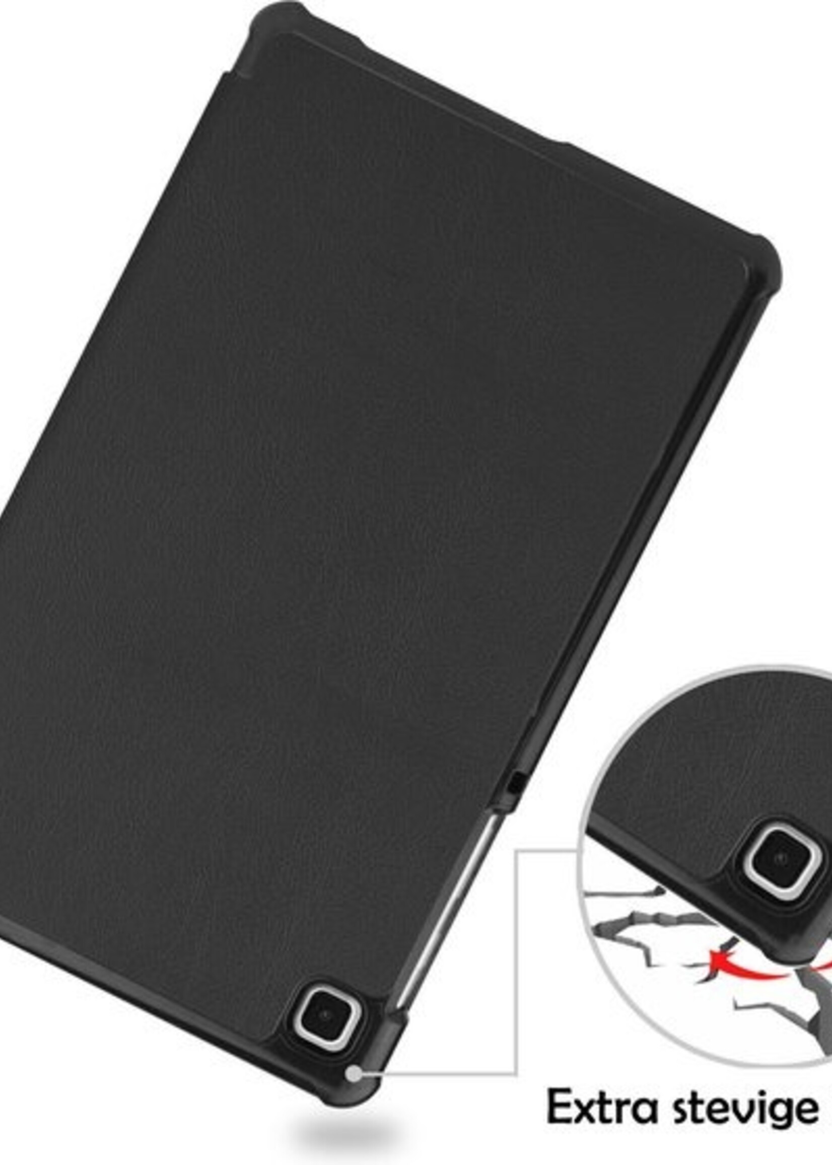 LUQ Hoes Geschikt voor Samsung Galaxy Tab A7 Lite Hoes Luxe Hoesje Book Case Met Screenprotector - Hoesje Geschikt voor Samsung Tab A7 Lite Hoes Cover - Zwart
