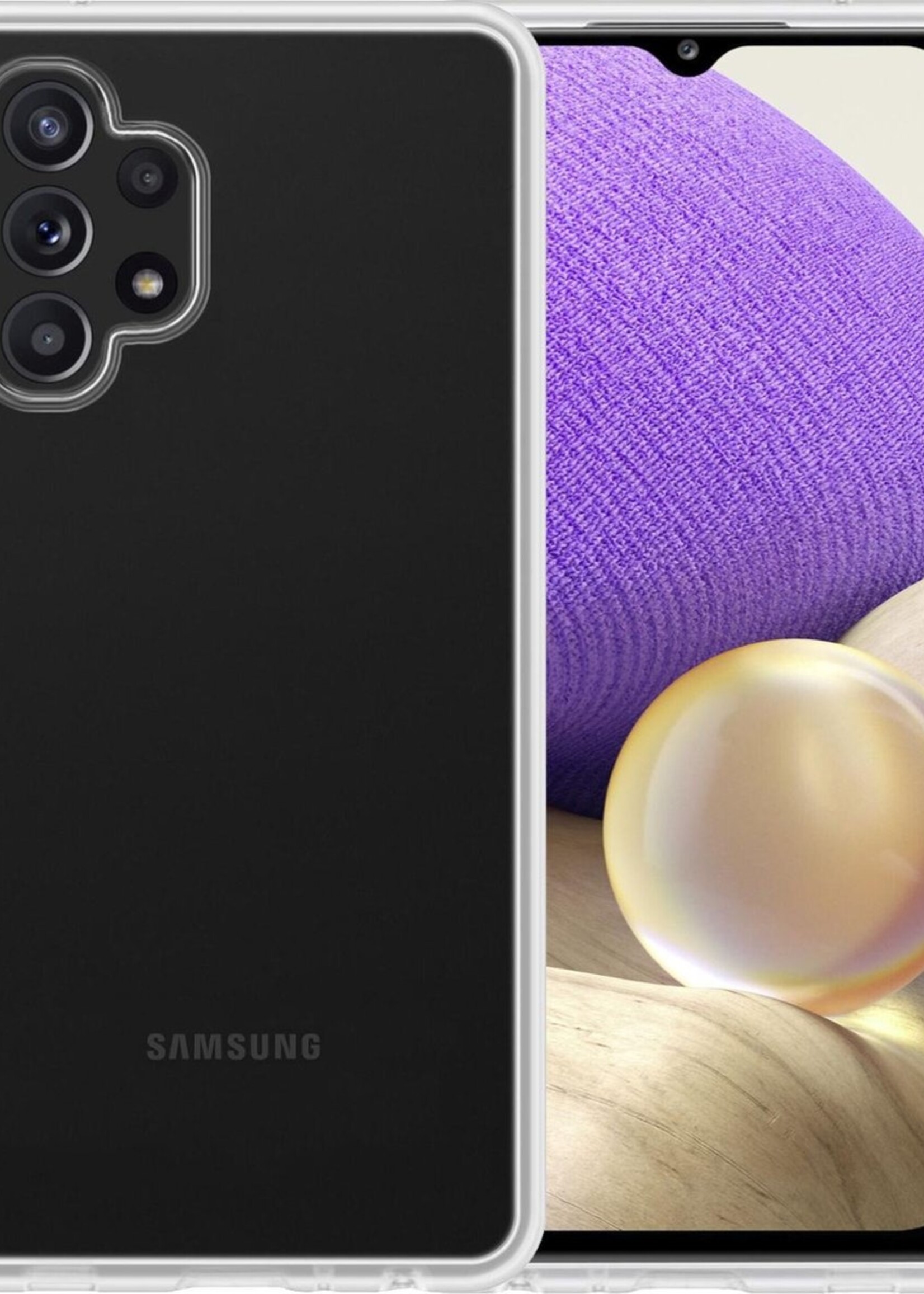 LUQ Hoesje Geschikt voor Samsung A32 4G Hoesje Siliconen Case - Hoes Geschikt voor Samsung Galaxy A32 4G Hoes Siliconen - Transparant