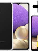LUQ LUQ Samsung Galaxy A32 4G hoesje siliconen transparant + 2x screenprotector