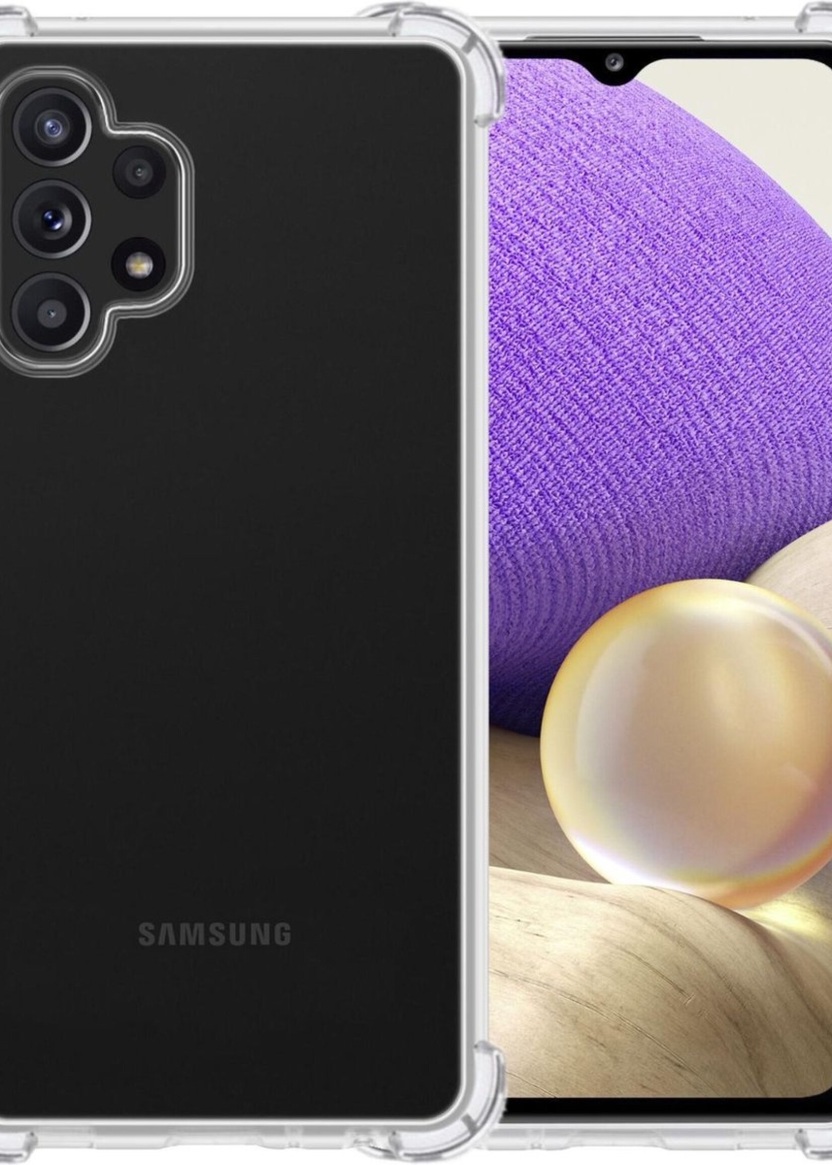 LUQ Hoesje Geschikt voor Samsung A32 4G Hoesje Shockproof Case Siliconen - Hoes Geschikt voor Samsung Galaxy A32 4G Hoes Cover Siliconen - Transparant