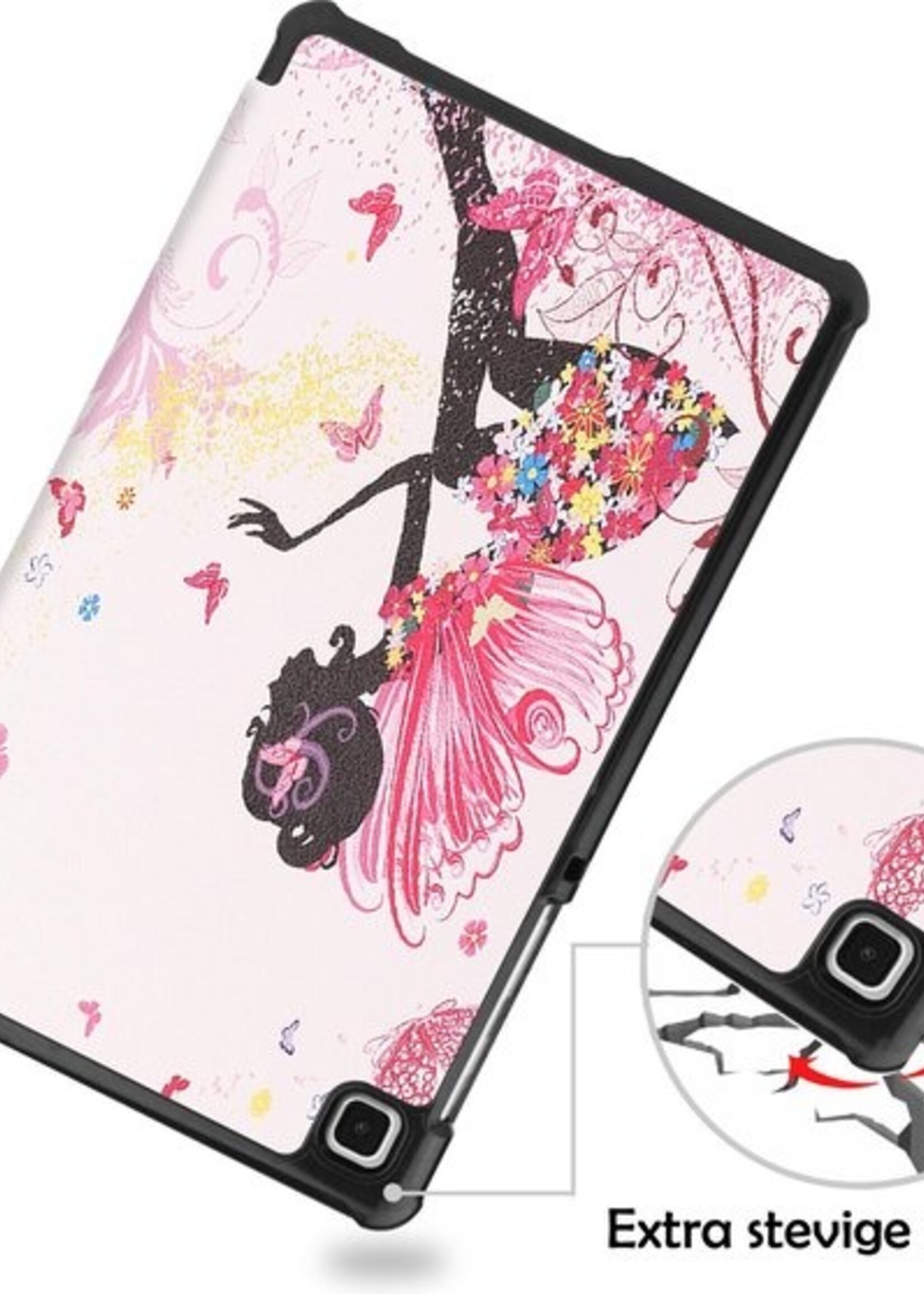 LUQ Hoes Geschikt voor Samsung Galaxy Tab A7 Lite Hoes Luxe Hoesje Book Case Met Screenprotector - Hoesje Geschikt voor Samsung Tab A7 Lite Hoes Cover - Elfje