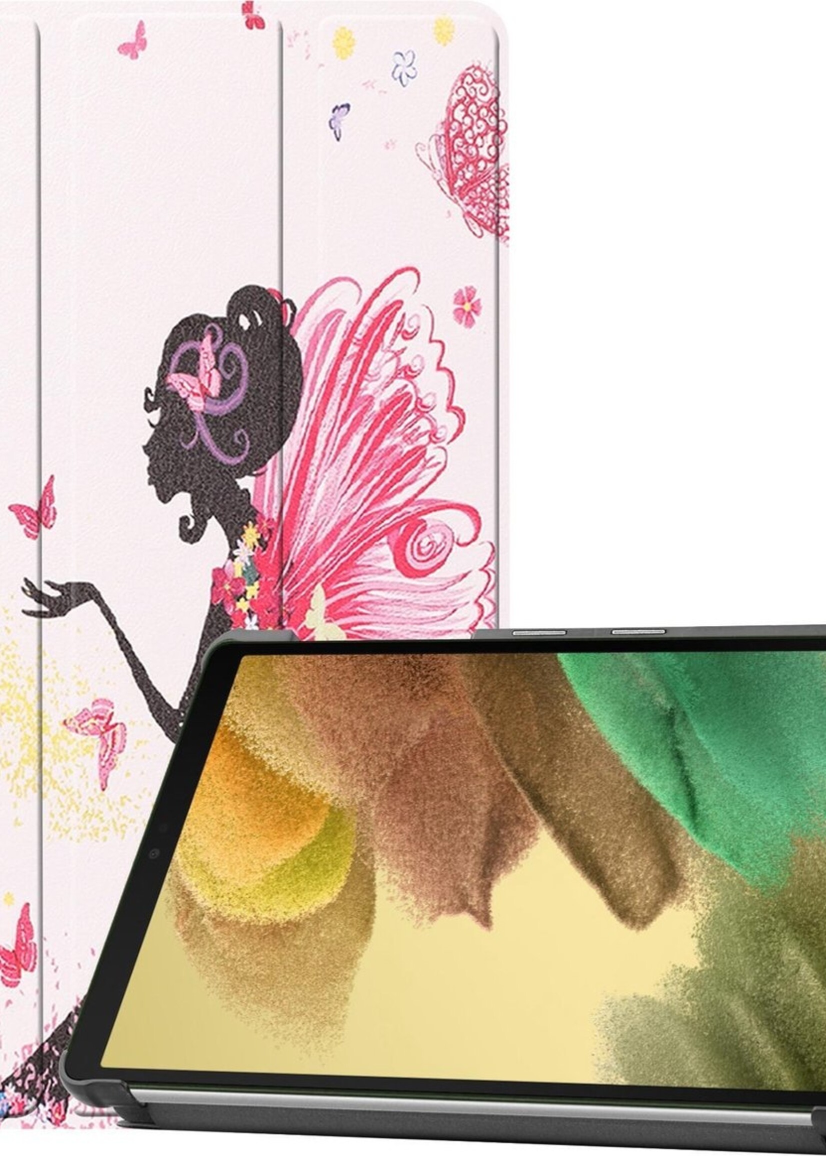 LUQ Hoes Geschikt voor Samsung Galaxy Tab A7 Lite Hoes Luxe Hoesje Book Case - Hoesje Geschikt voor Samsung Tab A7 Lite Hoes Cover - Elfje