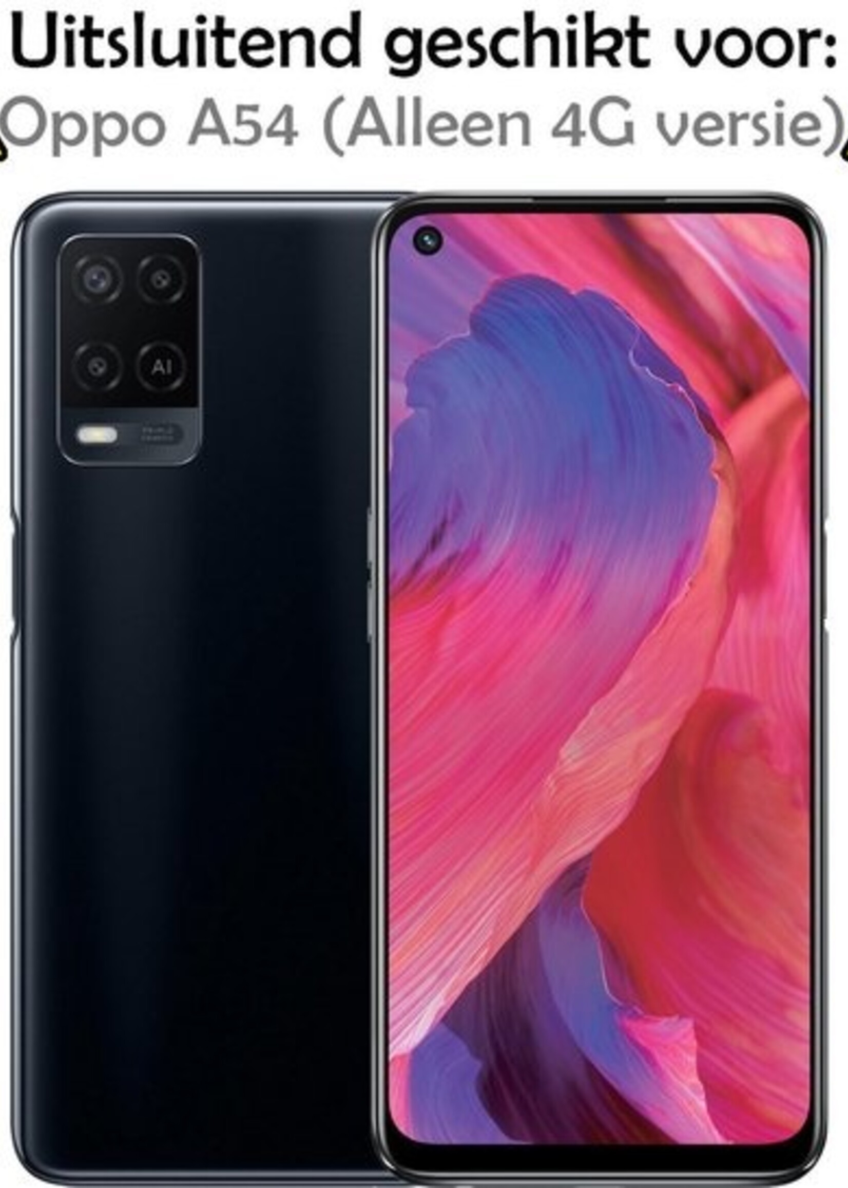 LUQ Hoesje Geschikt voor OPPO A54 Hoesje Siliconen Case - Hoes Geschikt voor OPPO A54 Hoes Siliconen - Transparant