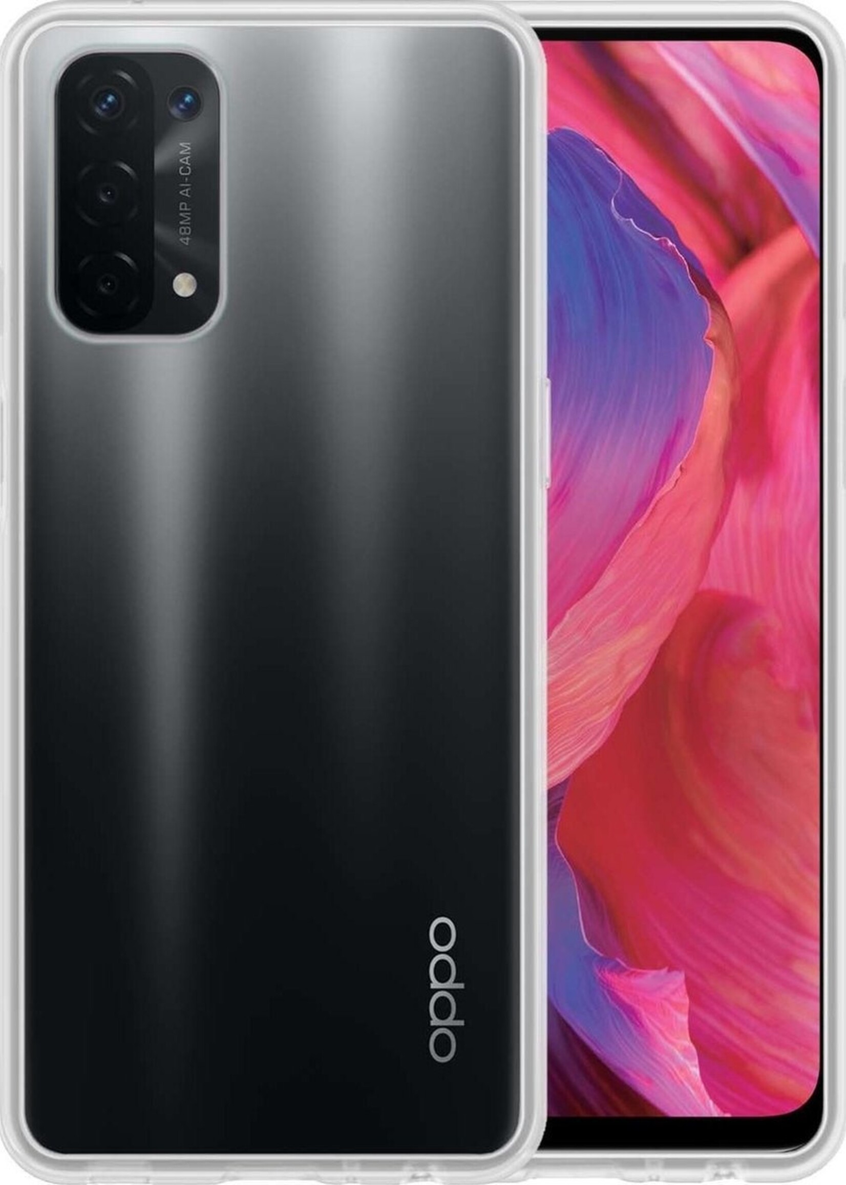 LUQ Hoesje Geschikt voor OPPO A54 5G Hoesje Siliconen Case - Hoes Geschikt voor OPPO A54 5G Hoes Siliconen - Transparant
