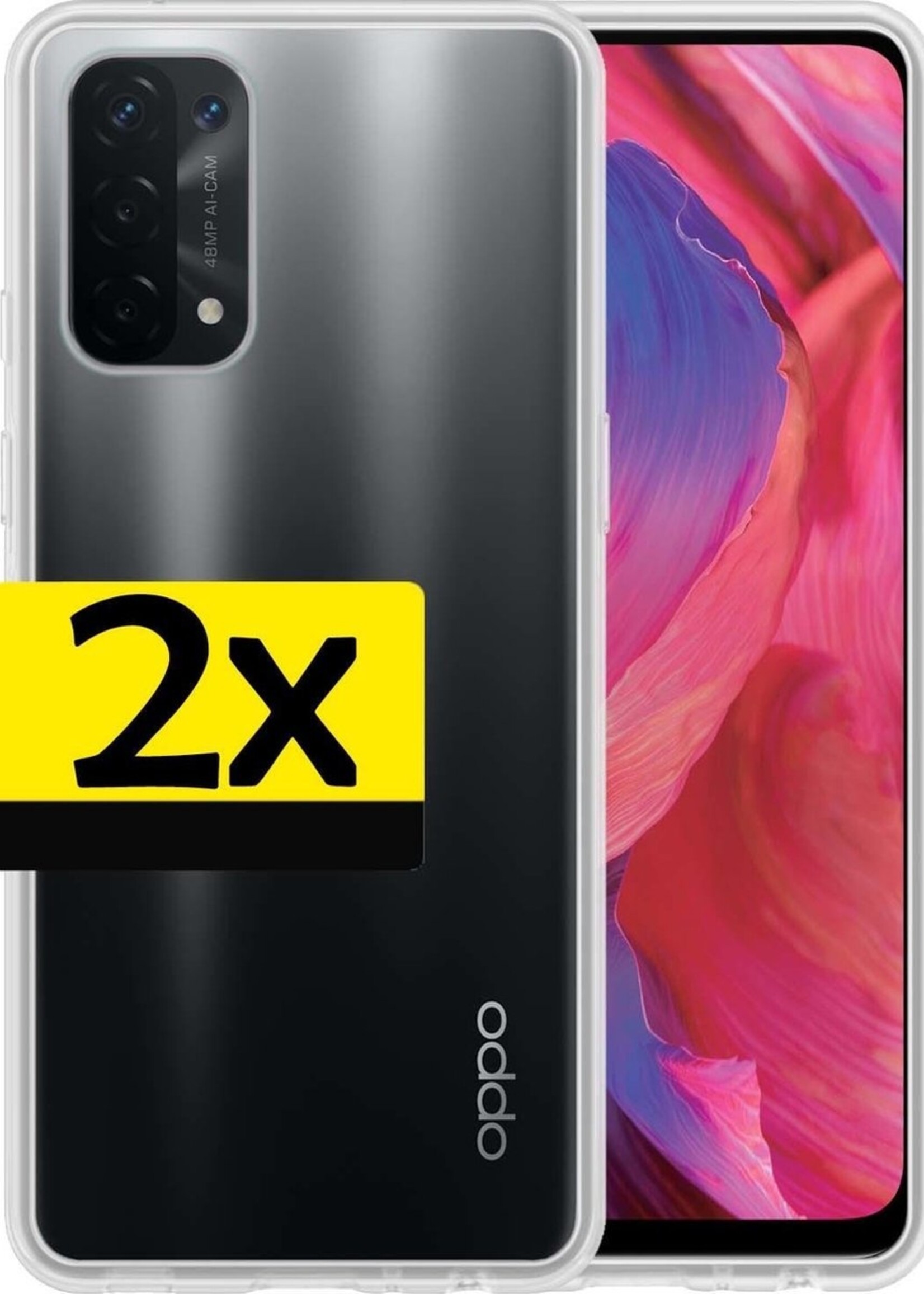 LUQ Hoesje Geschikt voor OPPO A54 5G Hoesje Siliconen Case - Hoes Geschikt voor OPPO A54 5G Hoes Siliconen - Transparant - 2 Stuks