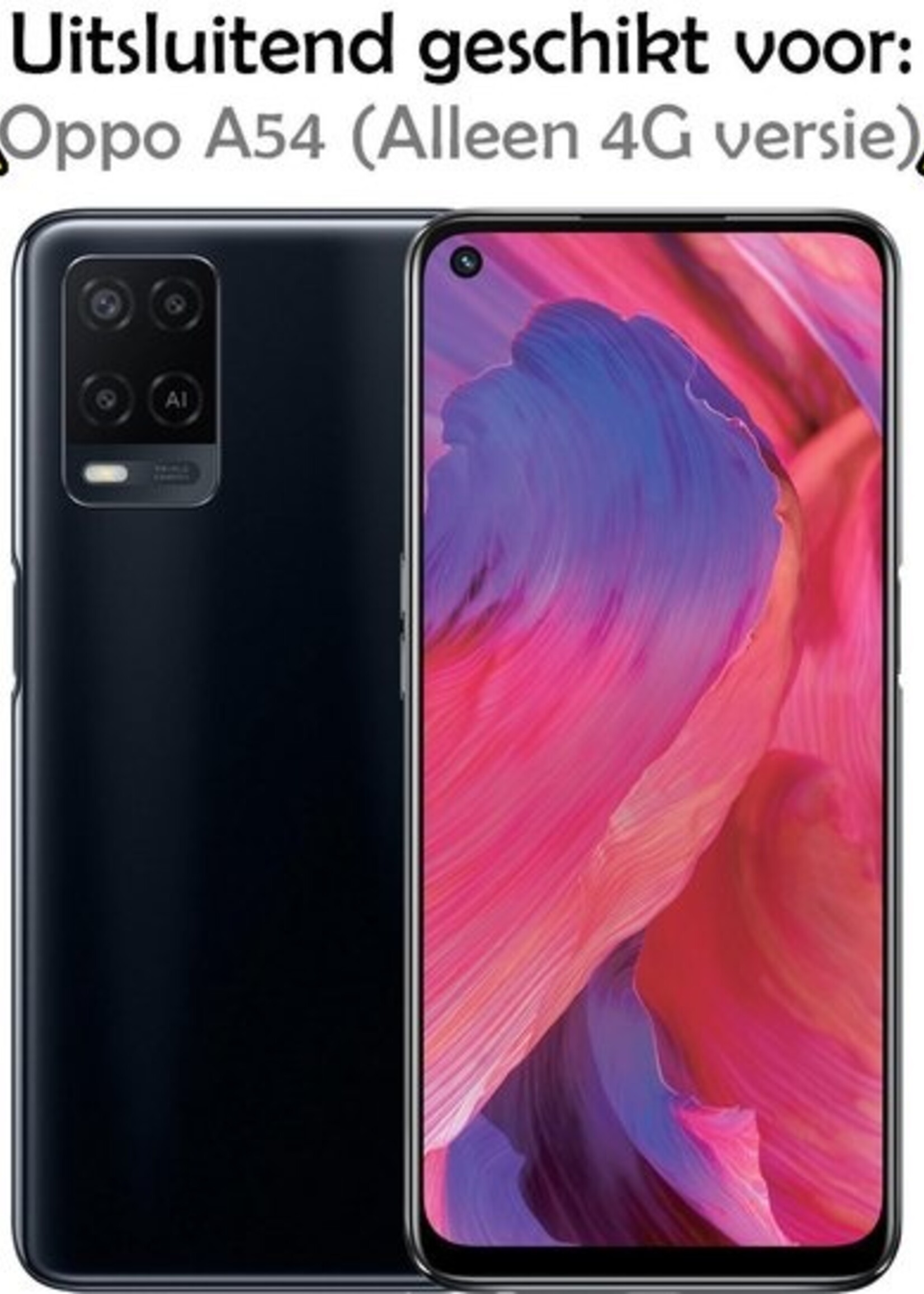 LUQ Hoesje Geschikt voor OPPO A54 Hoesje Shockproof Case Siliconen - Hoes Geschikt voor OPPO A54 Hoes Cover Siliconen - Transparant