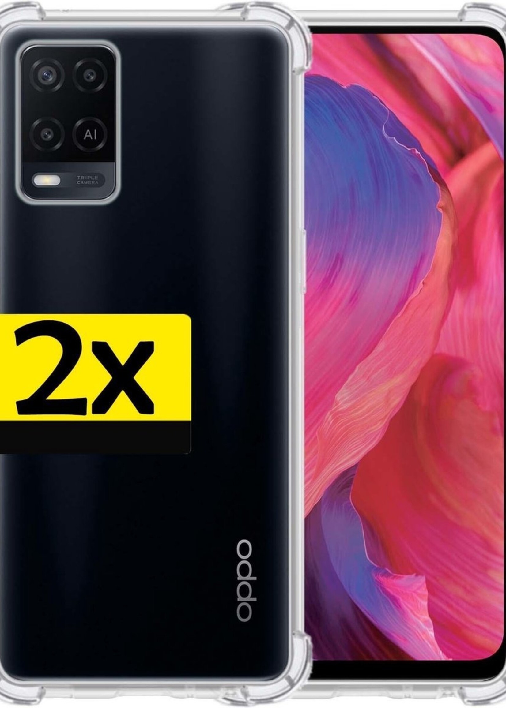 LUQ Hoesje Geschikt voor OPPO A54 Hoesje Shockproof Case Siliconen - Hoes Geschikt voor OPPO A54 Hoes Cover Siliconen - Transparant - 2 Stuks