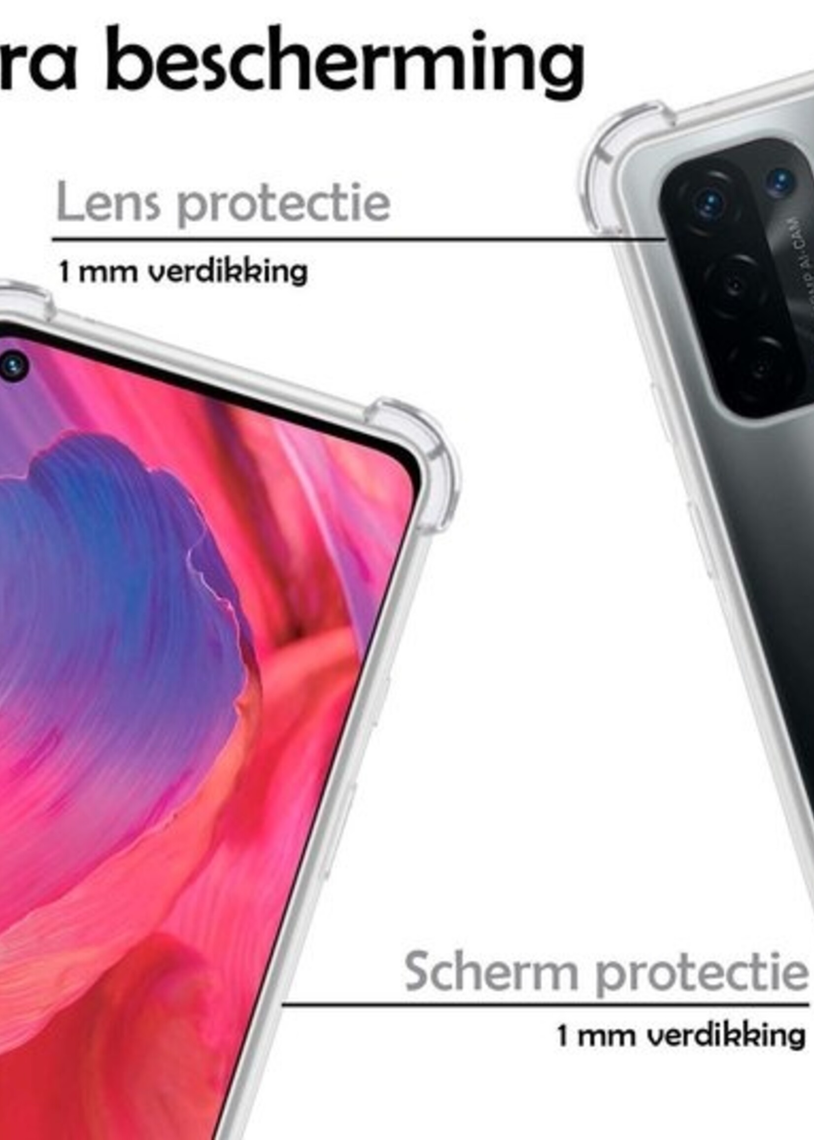 LUQ Hoesje Geschikt voor OPPO A54 5G Hoesje Shockproof Case Siliconen - Hoes Geschikt voor OPPO A54 5G Hoes Cover Siliconen - Transparant - 2 Stuks