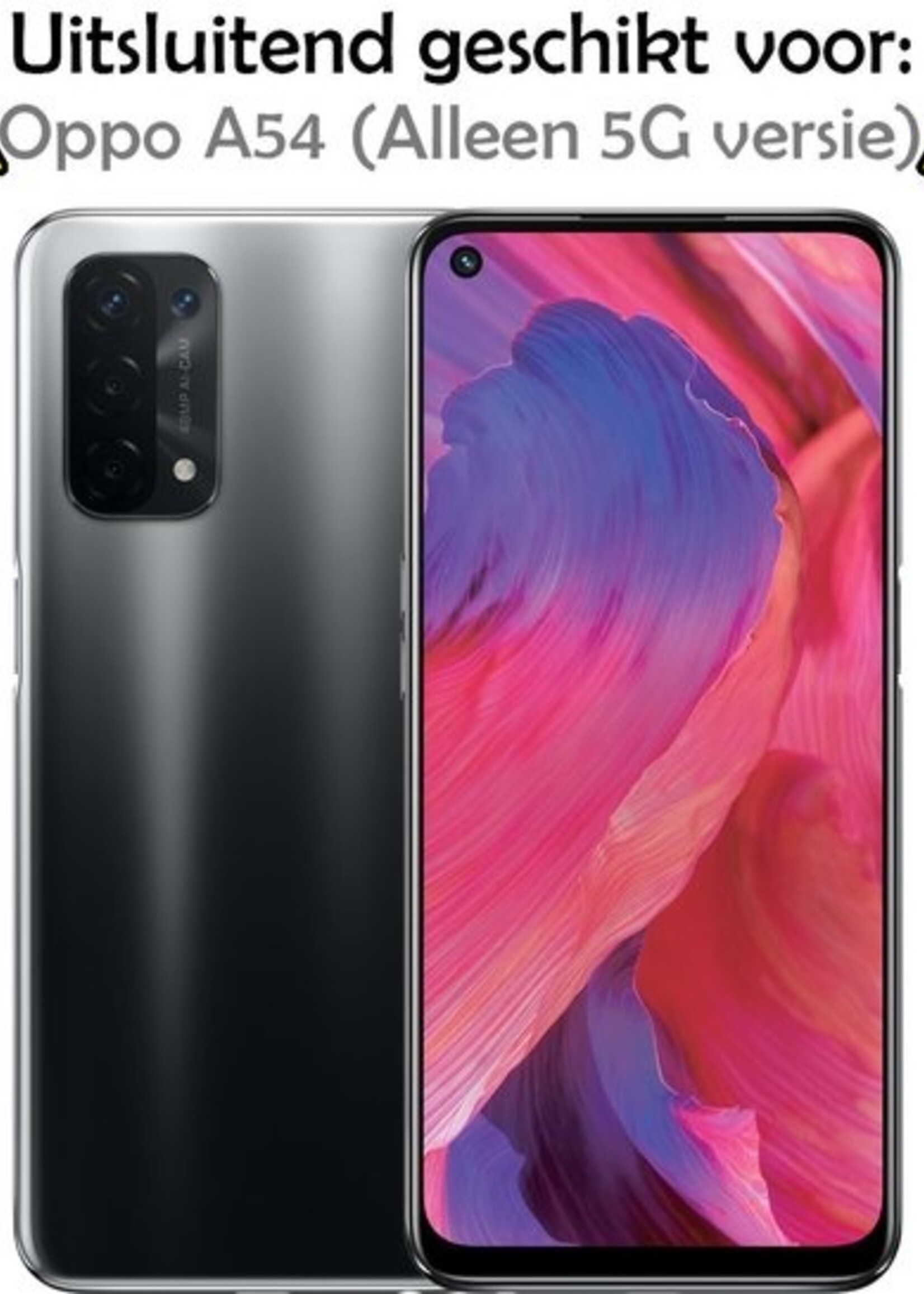 LUQ Hoesje Geschikt voor OPPO A54 5G Hoesje Shockproof Case Siliconen - Hoes Geschikt voor OPPO A54 5G Hoes Cover Siliconen - Transparant - 2 Stuks