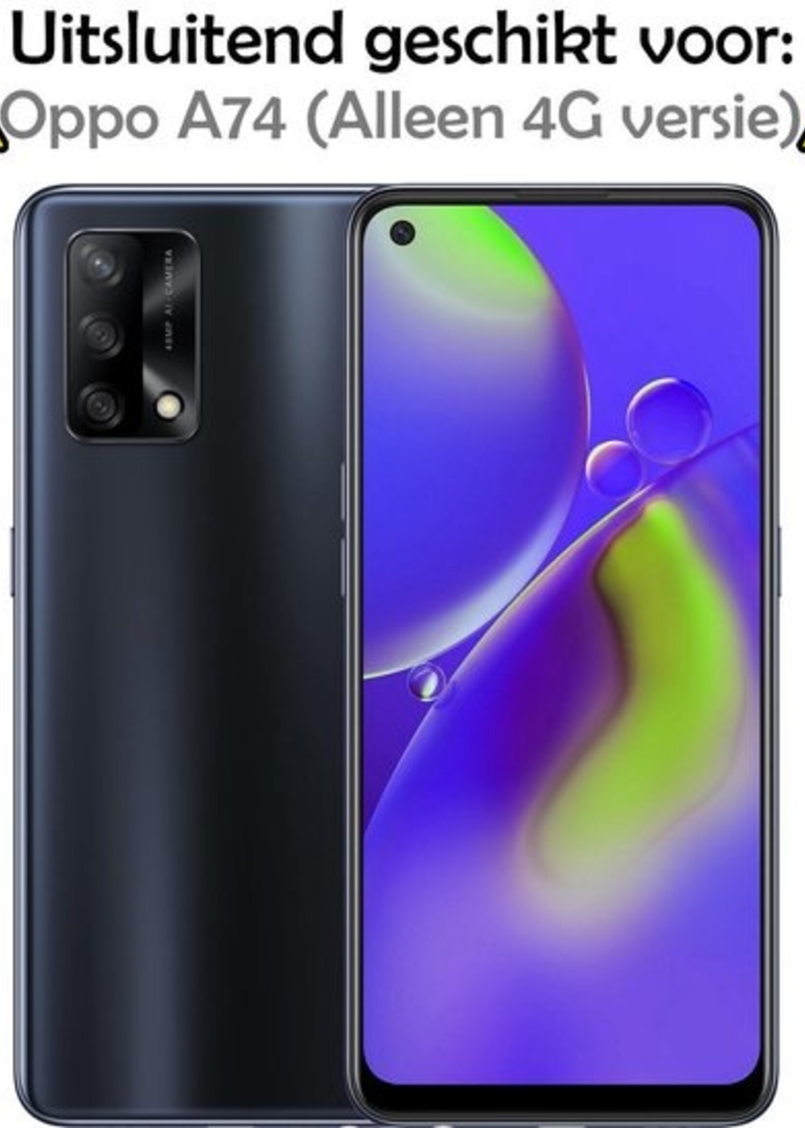 LUQ Hoesje Geschikt voor OPPO A74 4G Hoesje Siliconen Case - Hoes Geschikt voor OPPO A74 4G Hoes Siliconen - Transparant