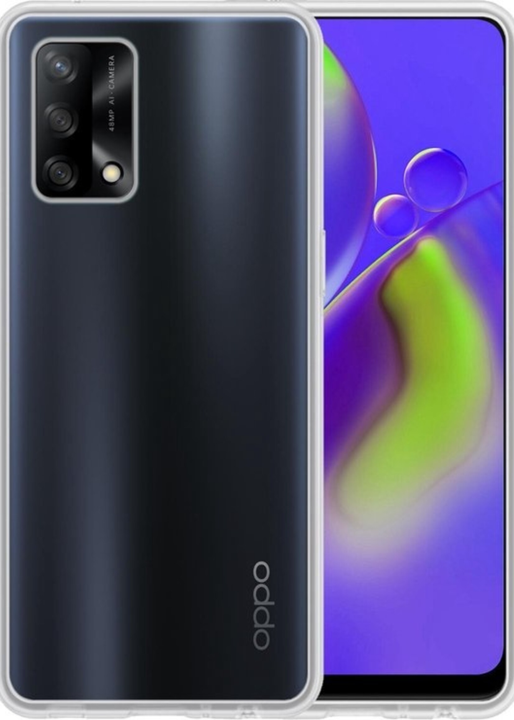 LUQ Hoesje Geschikt voor OPPO A74 4G Hoesje Siliconen Case - Hoes Geschikt voor OPPO A74 4G Hoes Siliconen - Transparant