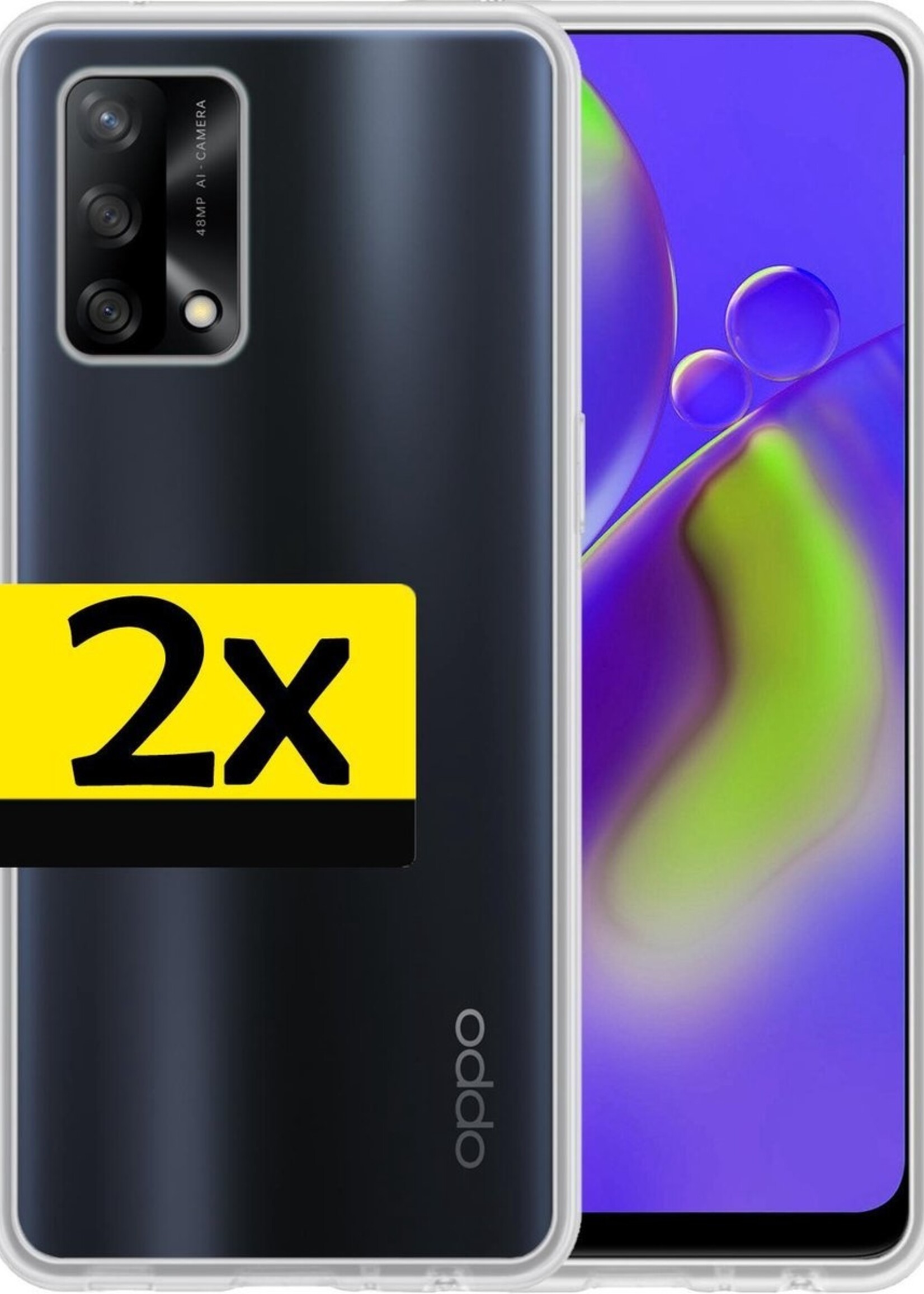 LUQ Hoesje Geschikt voor OPPO A74 4G Hoesje Siliconen Case - Hoes Geschikt voor OPPO A74 4G Hoes Siliconen - Transparant - 2 Stuks