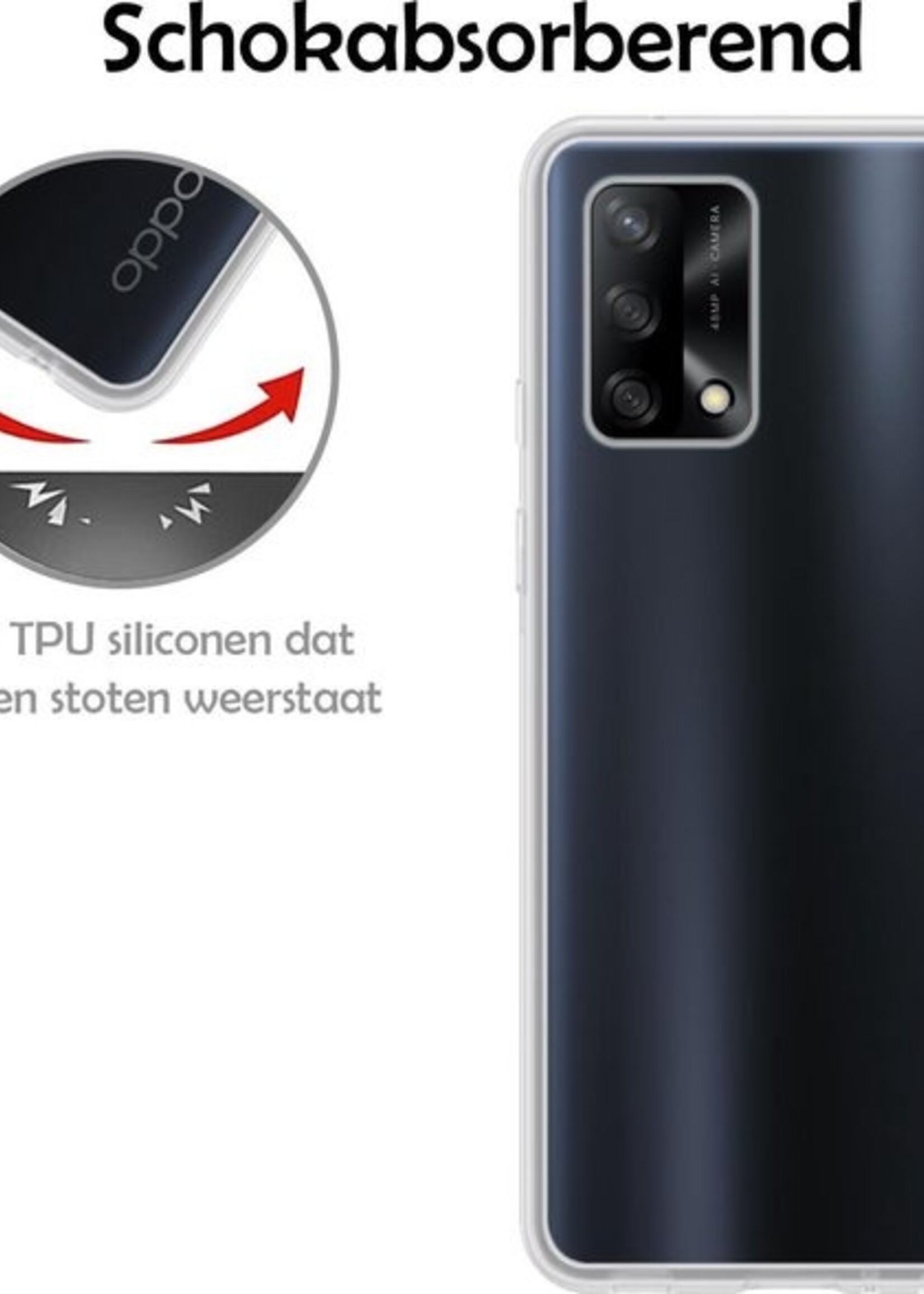 LUQ Hoesje Geschikt voor OPPO A74 4G Hoesje Siliconen Case - Hoes Geschikt voor OPPO A74 4G Hoes Siliconen - Transparant - 2 Stuks