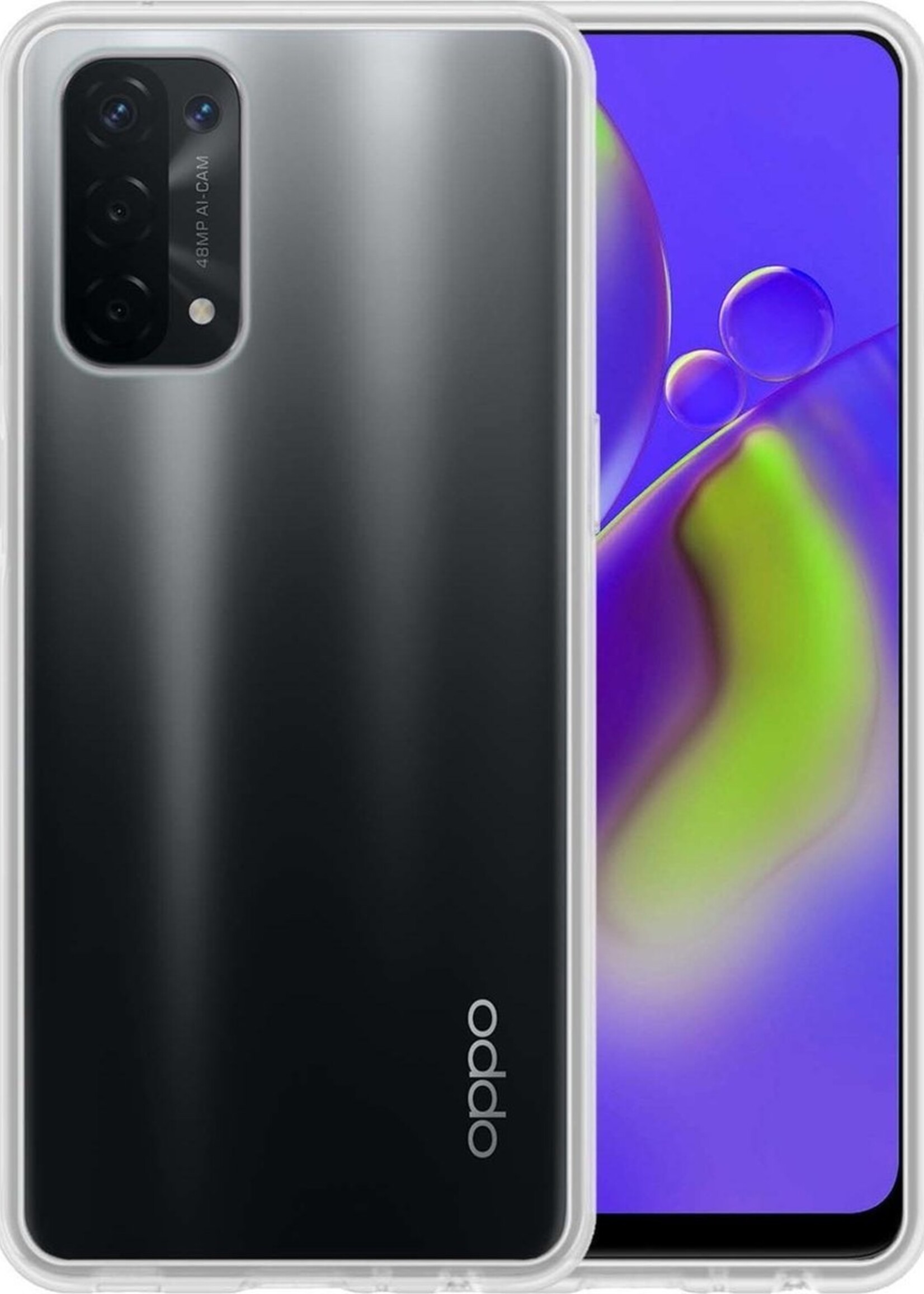 LUQ Hoesje Geschikt voor OPPO A74 5G Hoesje Siliconen Case - Hoes Geschikt voor OPPO A74 5G Hoes Siliconen - Transparant
