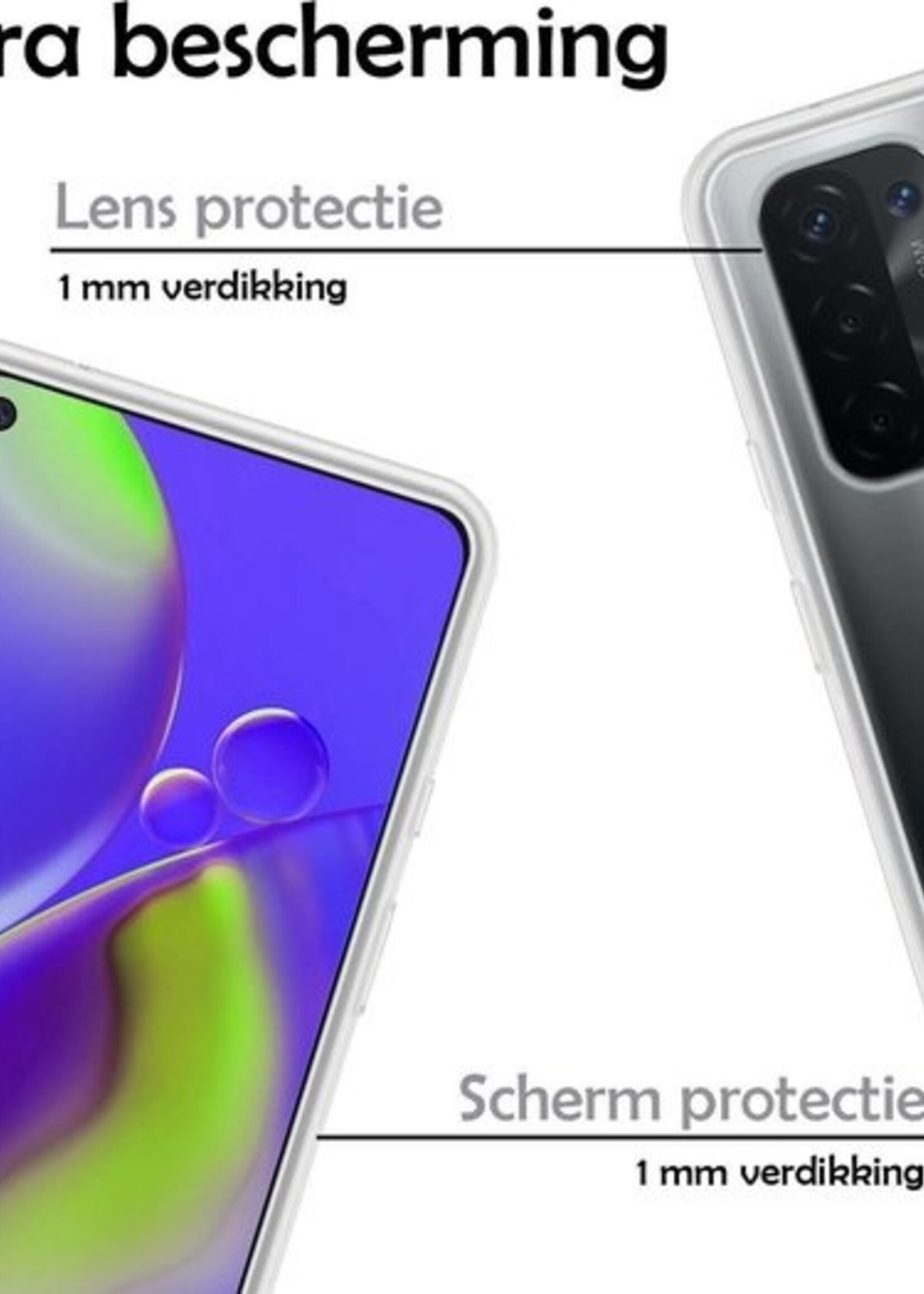 LUQ Hoesje Geschikt voor OPPO A74 5G Hoesje Siliconen Case - Hoes Geschikt voor OPPO A74 5G Hoes Siliconen - Transparant - 2 Stuks