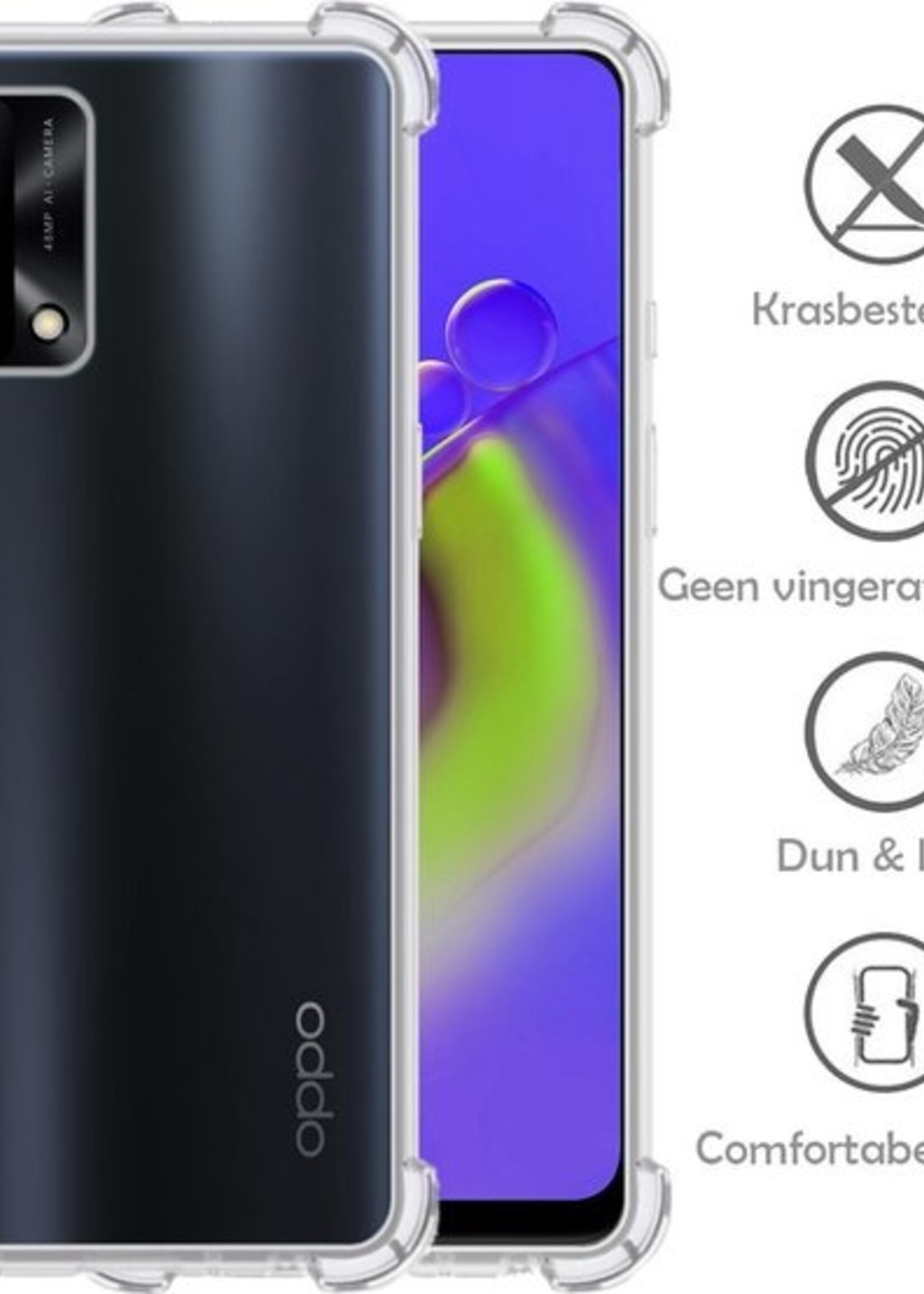 LUQ Hoesje Geschikt voor OPPO A74 4G Hoesje Shockproof Case Siliconen - Hoes Geschikt voor OPPO A74 4G Hoes Cover Siliconen - Transparant