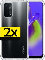 LUQ LUQ 2 PACK - Oppo A74 5G hoesje siliconen shockproof - Transparant