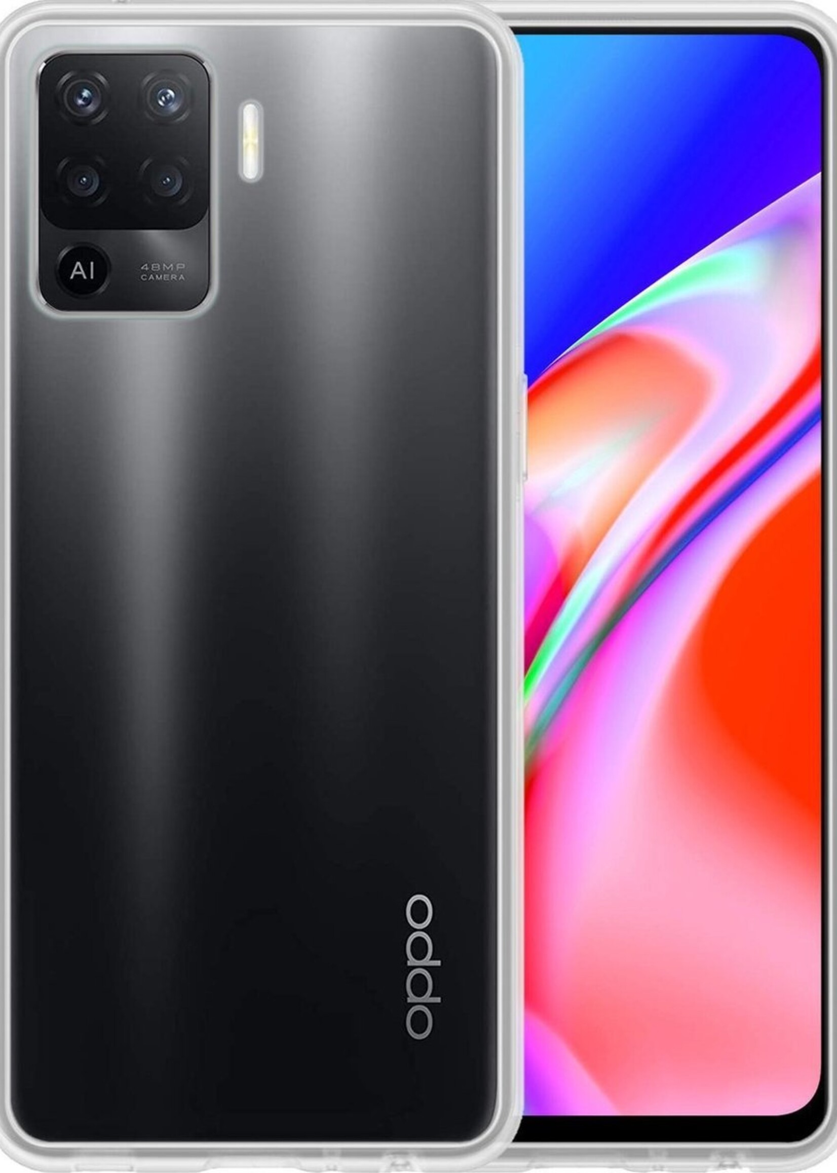 LUQ Hoesje Geschikt voor OPPO A94 Hoesje Siliconen Case - Hoes Geschikt voor OPPO A94 Hoes Siliconen - Transparant