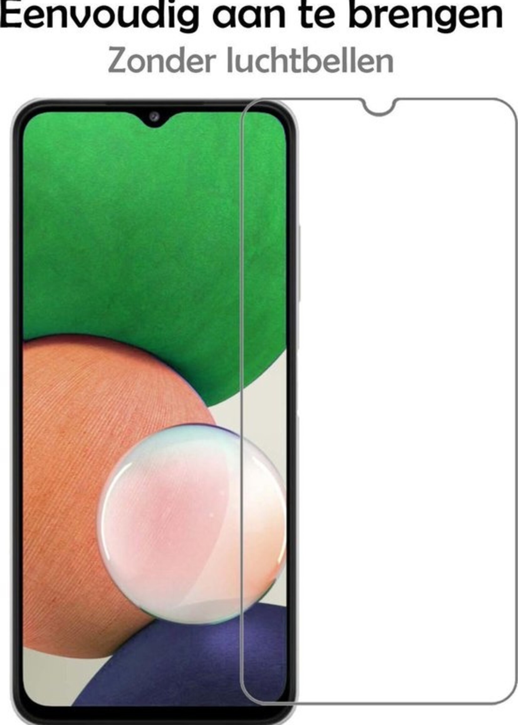 LUQ Screenprotector Geschikt voor Samsung A22 5G Screenprotector Beschermglas Gehard Glas - Screenprotector Geschikt voor Samsung Galaxy A22 5G Screenprotector Glas
