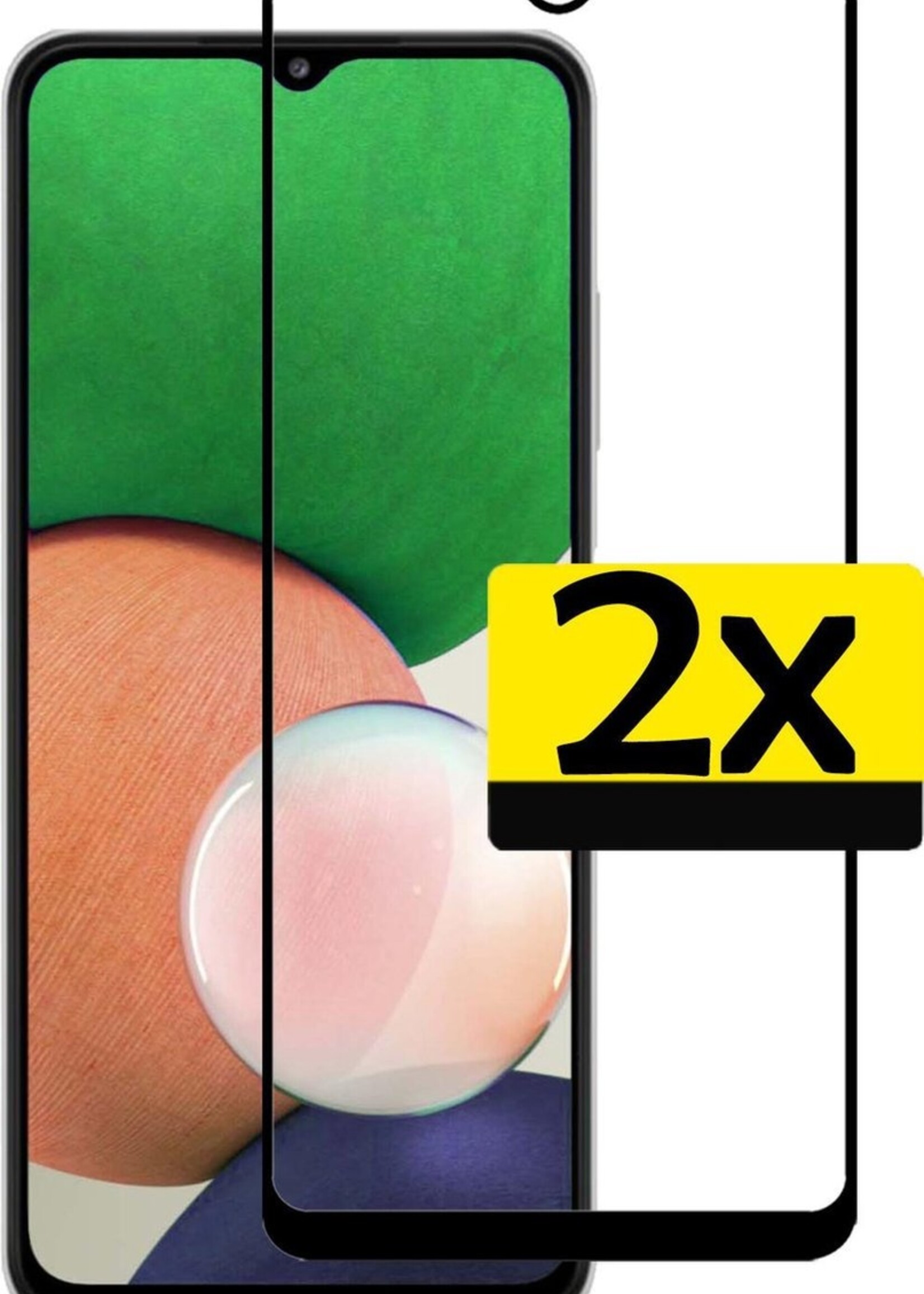 LUQ Screenprotector Geschikt voor Samsung A22 4G Screenprotector Glas Full Cover - Screenprotector Geschikt voor Samsung Galaxy A22 4G Screenprotector Full Cover - 2 Stuks