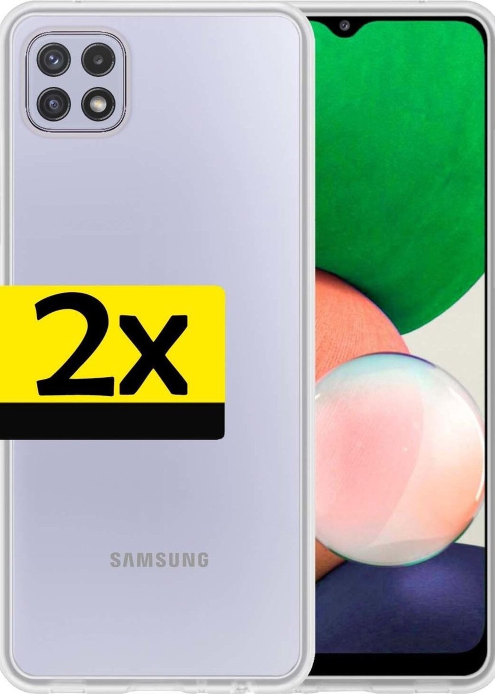 LUQ Hoesje Geschikt voor Samsung A22 4G Hoesje Siliconen Case - Hoes Geschikt voor Samsung Galaxy A22 4G Hoes Siliconen - Transparant - 2 Stuks