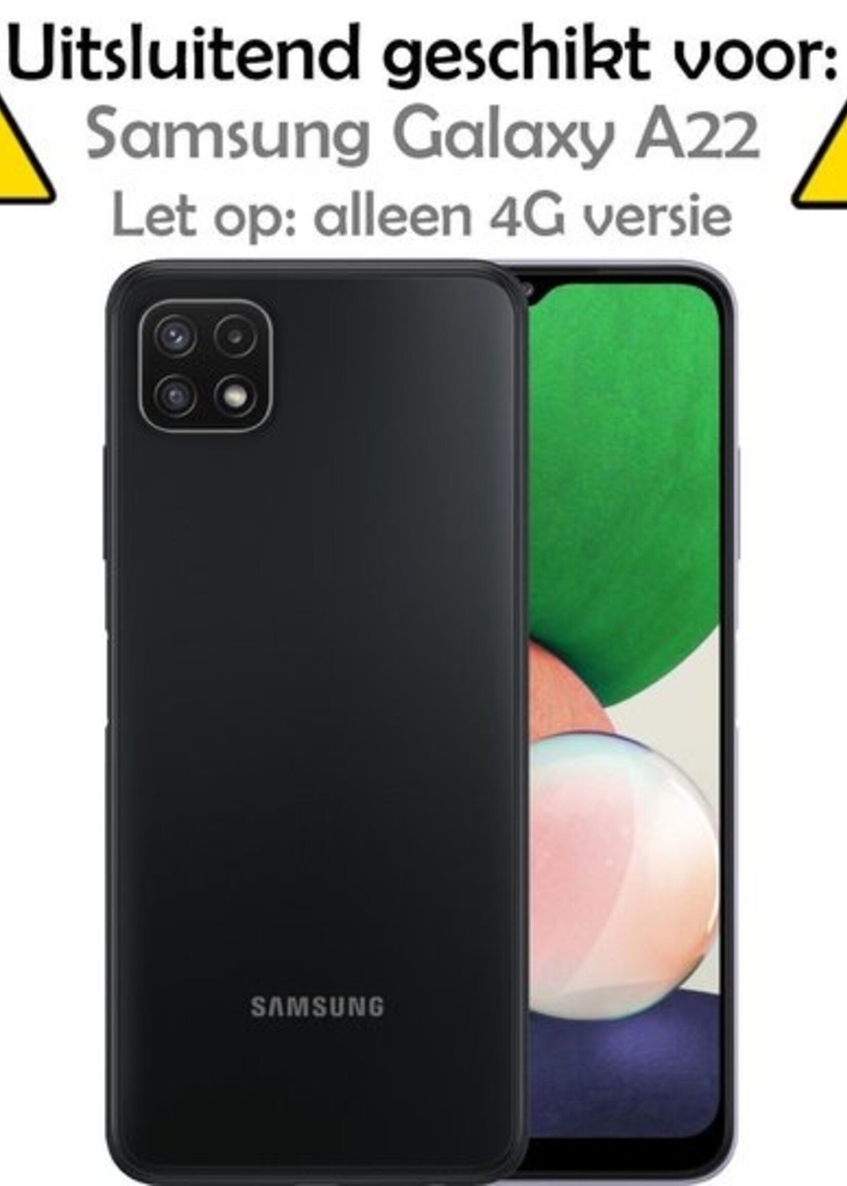 LUQ Hoesje Geschikt voor Samsung A22 4G Hoesje Siliconen Case - Hoes Geschikt voor Samsung Galaxy A22 4G Hoes Siliconen - Groen - 2 Stuks