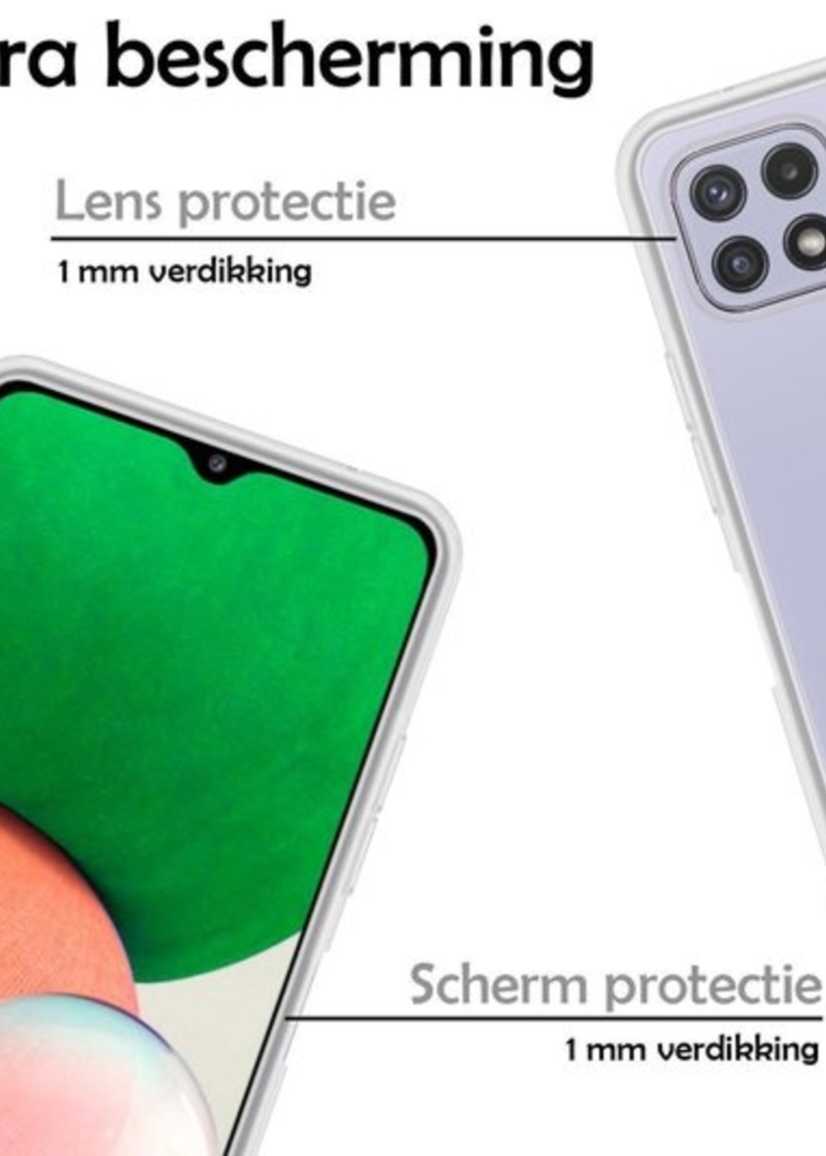 LUQ Hoesje Geschikt voor Samsung A22 5G Hoesje Siliconen Case - Hoes Geschikt voor Samsung Galaxy A22 5G Hoes Siliconen - Transparant