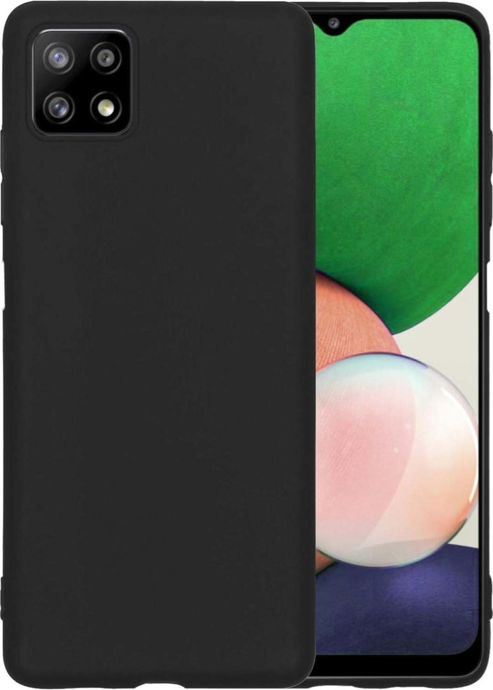 LUQ Hoesje Geschikt voor Samsung A22 5G Hoesje Siliconen Case - Hoes Geschikt voor Samsung Galaxy A22 5G Hoes Siliconen - Zwart