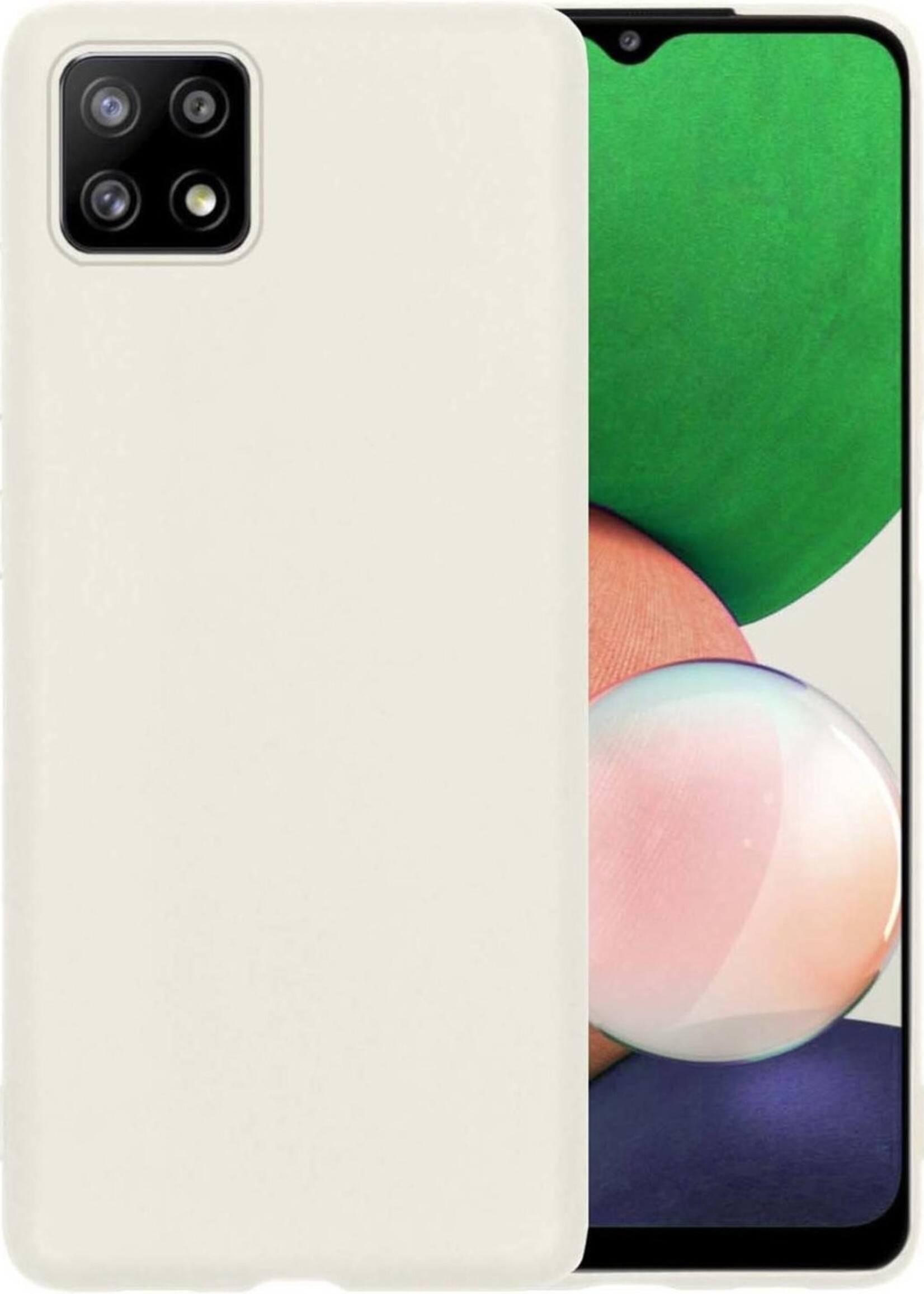 LUQ Hoesje Geschikt voor Samsung A22 5G Hoesje Siliconen Case - Hoes Geschikt voor Samsung Galaxy A22 5G Hoes Siliconen - Wit