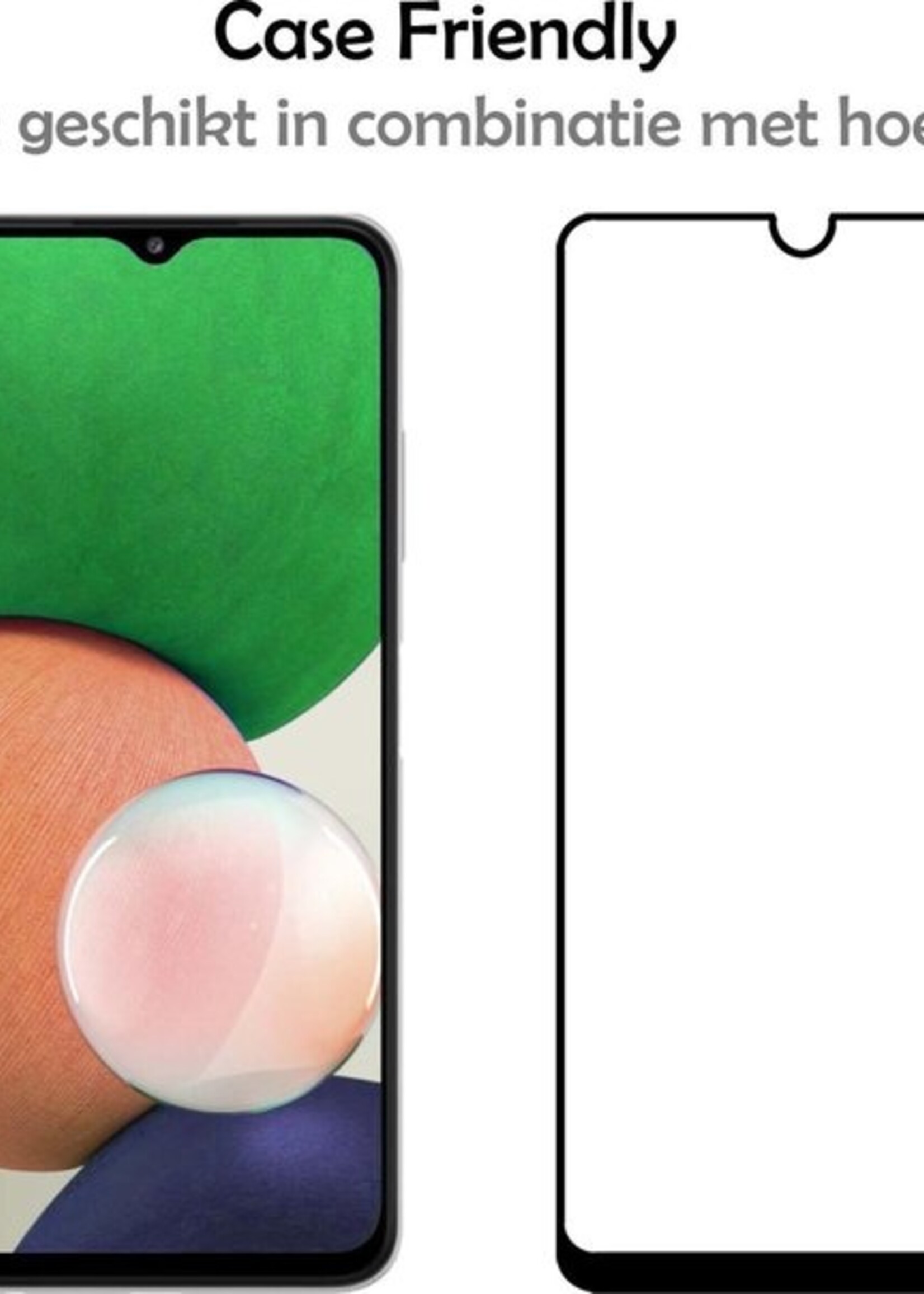 LUQ Screenprotector Geschikt voor Samsung A22 4G Screenprotector Glas Full Cover - Screenprotector Geschikt voor Samsung Galaxy A22 4G Screenprotector Full Cover - 3 Stuks