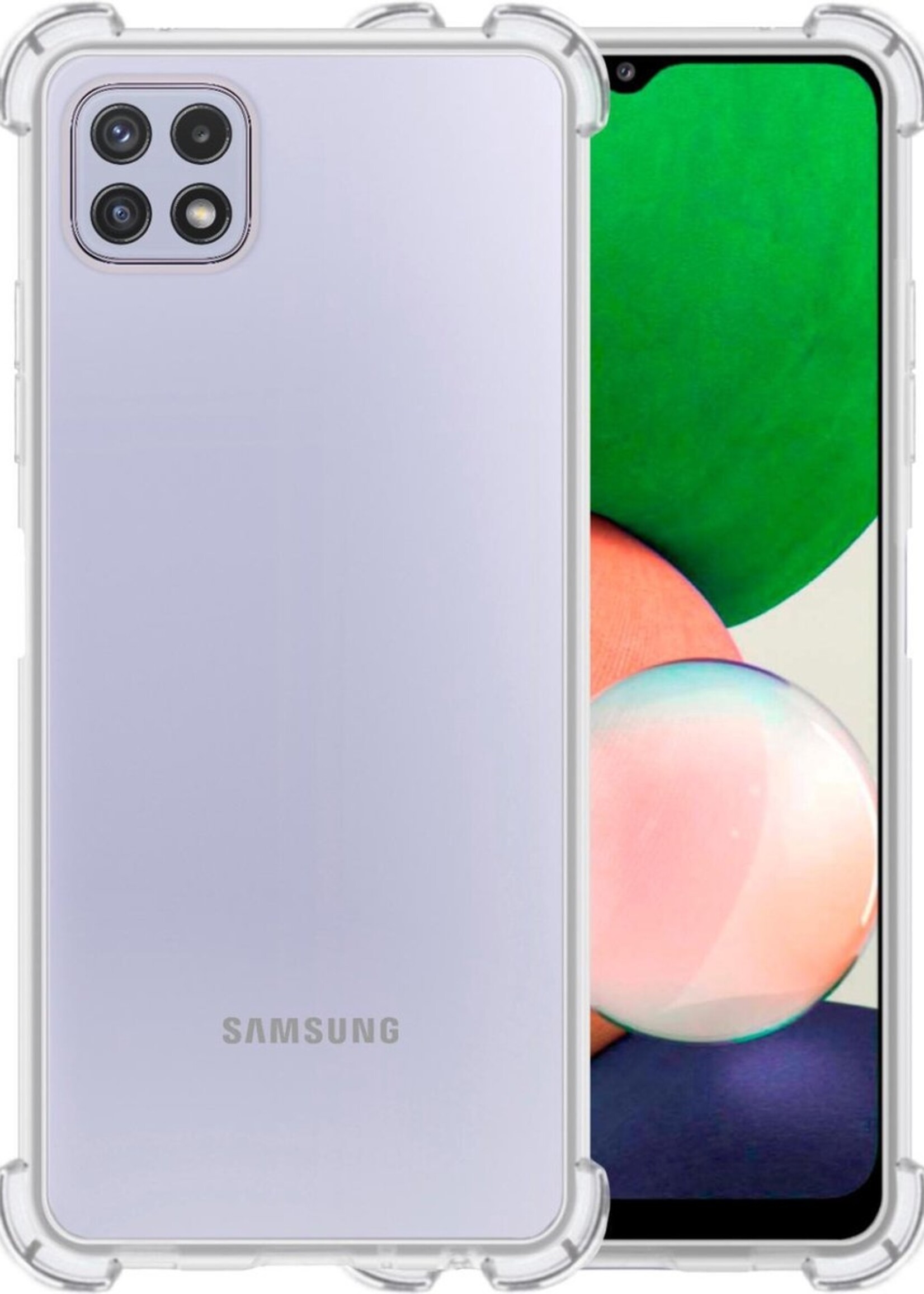 LUQ Hoesje Geschikt voor Samsung A22 4G Hoesje Shockproof Case Siliconen - Hoes Geschikt voor Samsung Galaxy A22 4G Hoes Cover Siliconen - Transparant