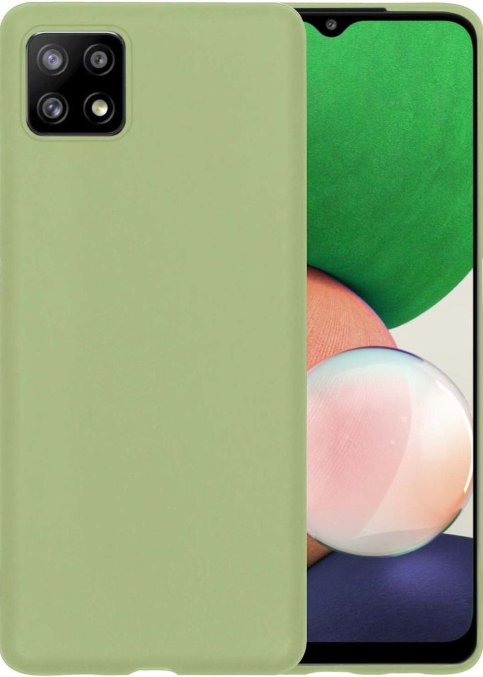 LUQ Hoesje Geschikt voor Samsung A22 5G Hoesje Siliconen Case - Hoes Geschikt voor Samsung Galaxy A22 5G Hoes Siliconen - Groen