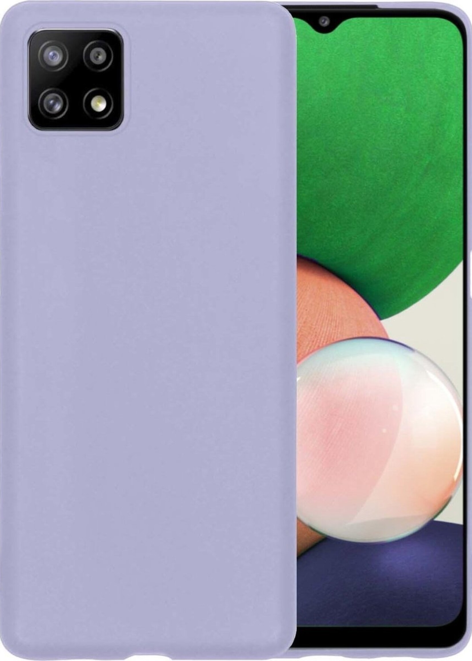 LUQ Hoesje Geschikt voor Samsung A22 5G Hoesje Siliconen Case - Hoes Geschikt voor Samsung Galaxy A22 5G Hoes Siliconen - Lila