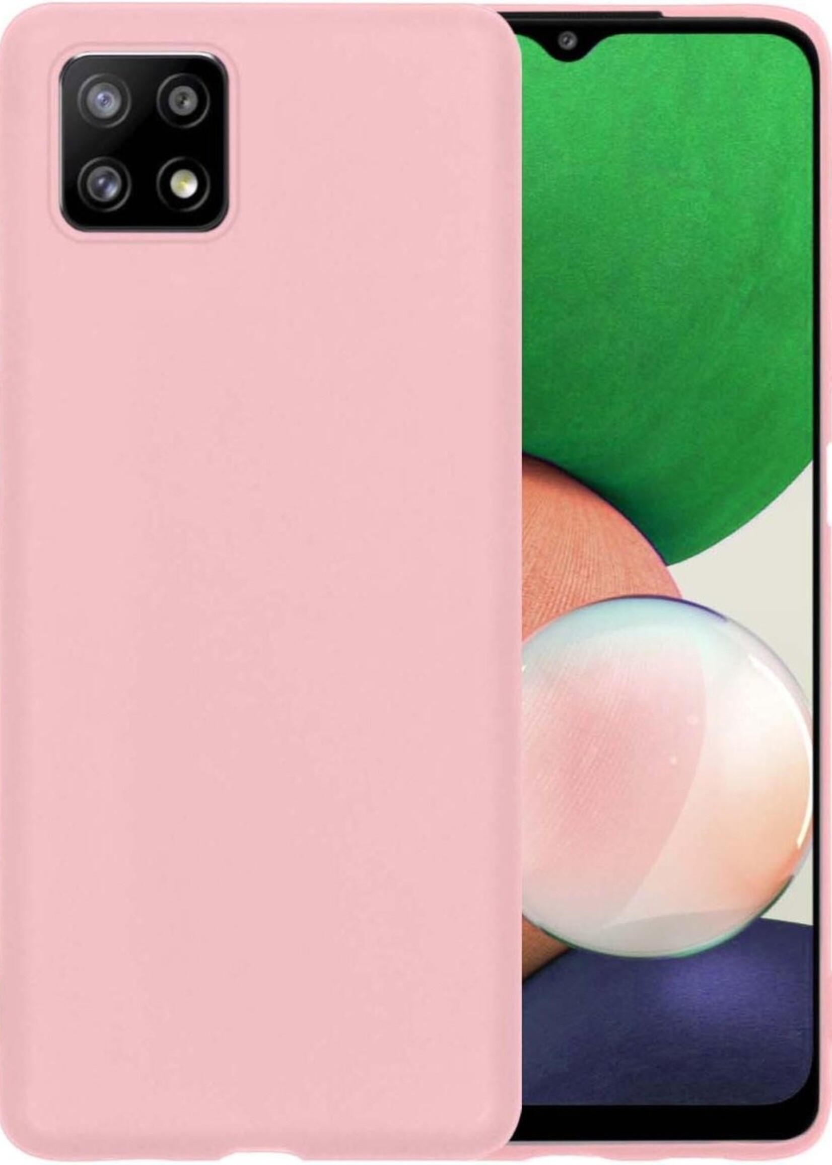 LUQ Hoesje Geschikt voor Samsung A22 5G Hoesje Siliconen Case - Hoes Geschikt voor Samsung Galaxy A22 5G Hoes Siliconen - Roze