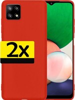 LUQ 2 PACK - LUQ Samsung Galaxy A22 5G hoesje siliconen - Rood