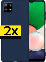 LUQ 2 PACK - LUQ Samsung Galaxy A22 5G hoesje siliconen - Donkerblauw