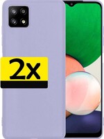 LUQ 2 PACK - LUQ Samsung Galaxy A22 5G hoesje siliconen - Lila