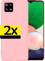 LUQ 2 PACK - LUQ Samsung Galaxy A22 5G hoesje siliconen - Roze