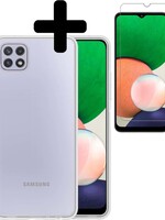 LUQ LUQ Samsung Galaxy A22 4G Hoesje Siliconen Transparant Met Screenprotector