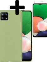 LUQ LUQ Samsung Galaxy A22 5G hoesje siliconen groen + screenprotector